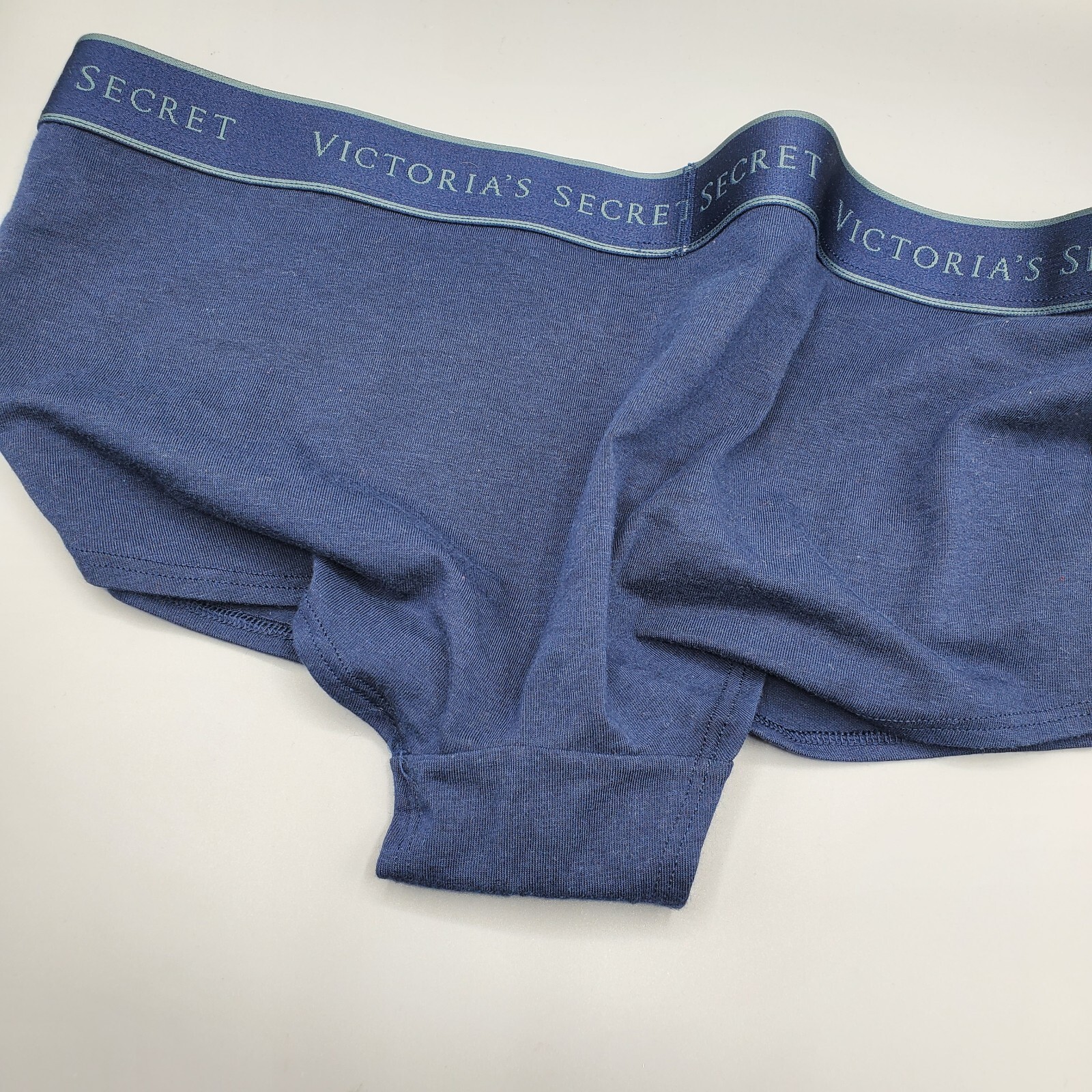Victoria’s Secret Shortie Size L Navy Blue Cotton Stretch Logo Elastic Waistband