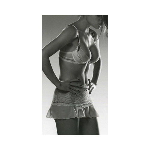 Aubade Ivory/Black Collection CHAR Sheer Lace/Mesh French Knickers