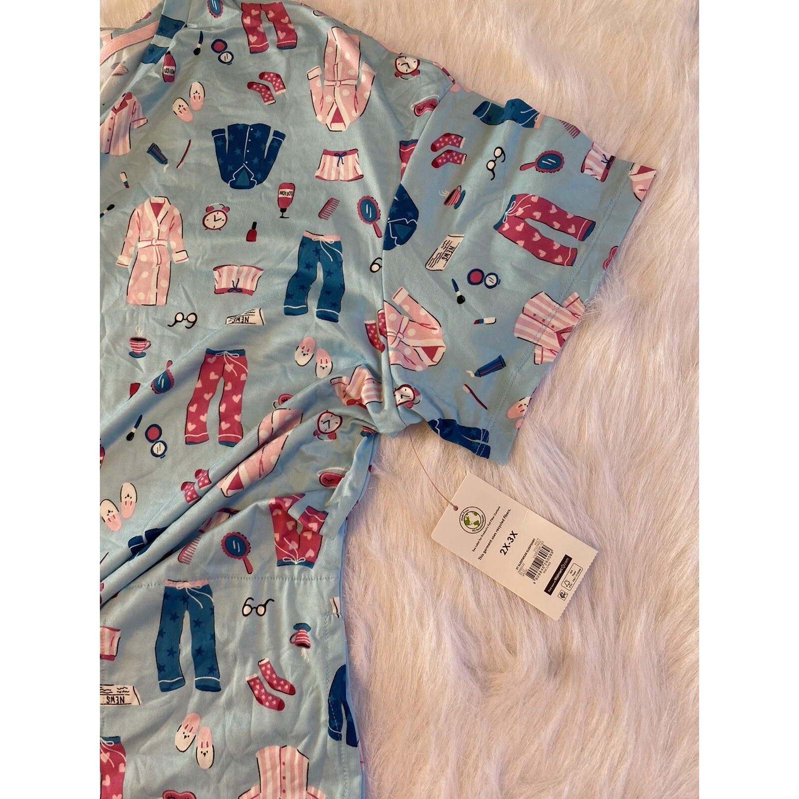 Secret Treasures Soft Nightgown Women’s Size 2X/3X Blue Pajamas With Pockets NEW