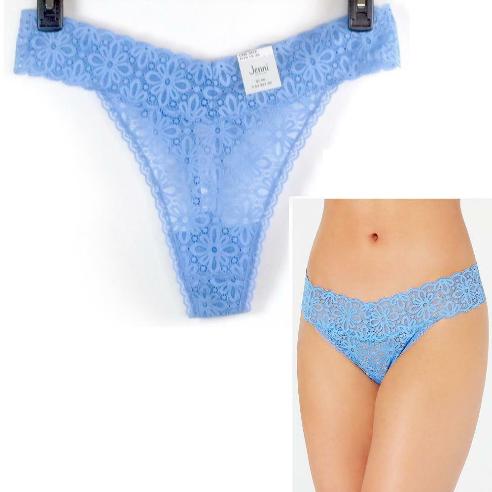 Womens Jenni Lace Thong OS Fits 1X-3X Choose Color New Panty