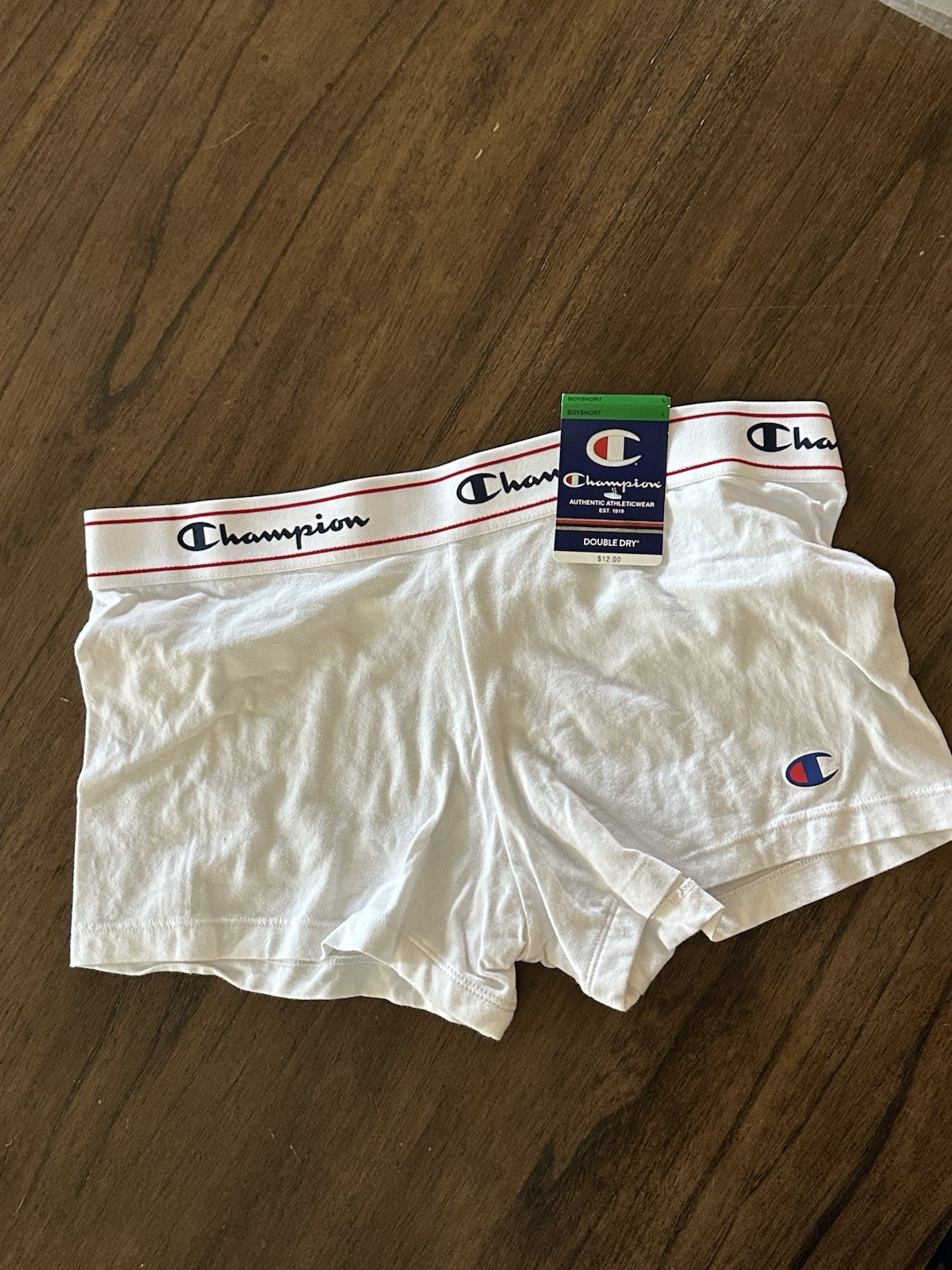 Champion BoyShorts, Panties Size Large L Ch49as White Nwt