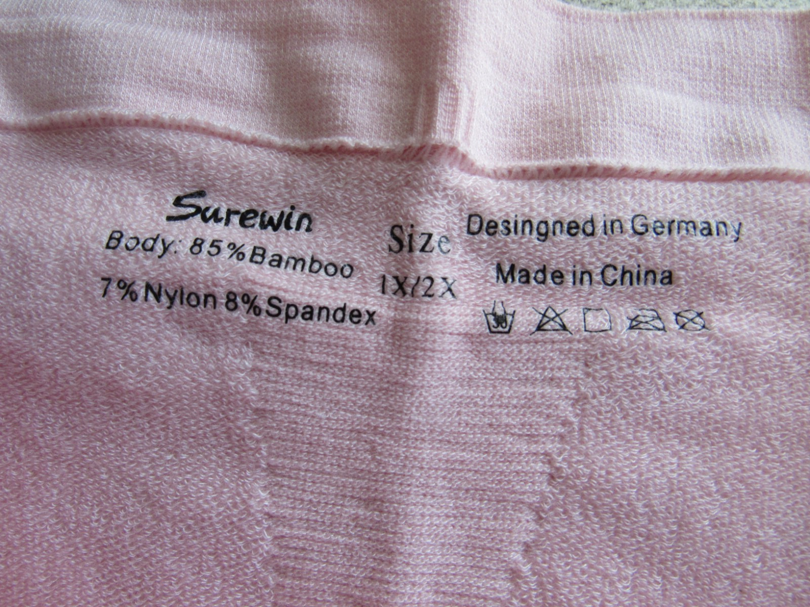Surewin pink stretch bamboo maternity suport bump underwear panty 1X/2X NWT