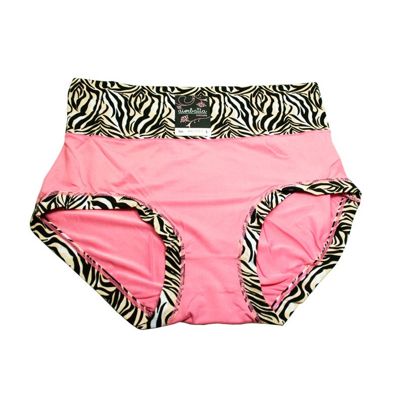 B3 Colorful Zebra high cut waist Soft Stretchy Brief sissy panties Sz L