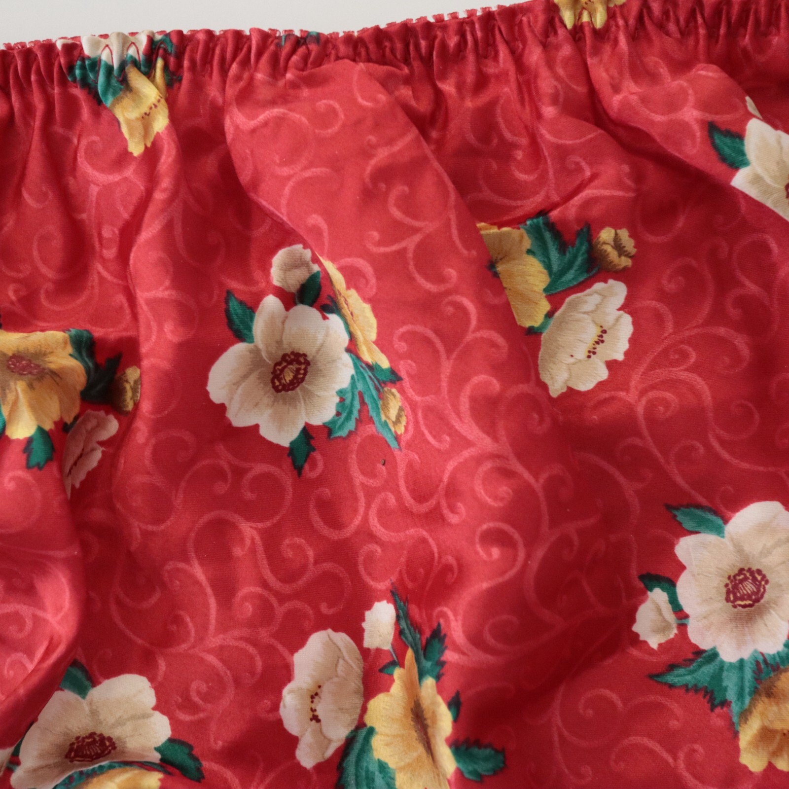 NEW VTG 90s Y2K Floral Polyester Satin String Bikini Panty LARGE
