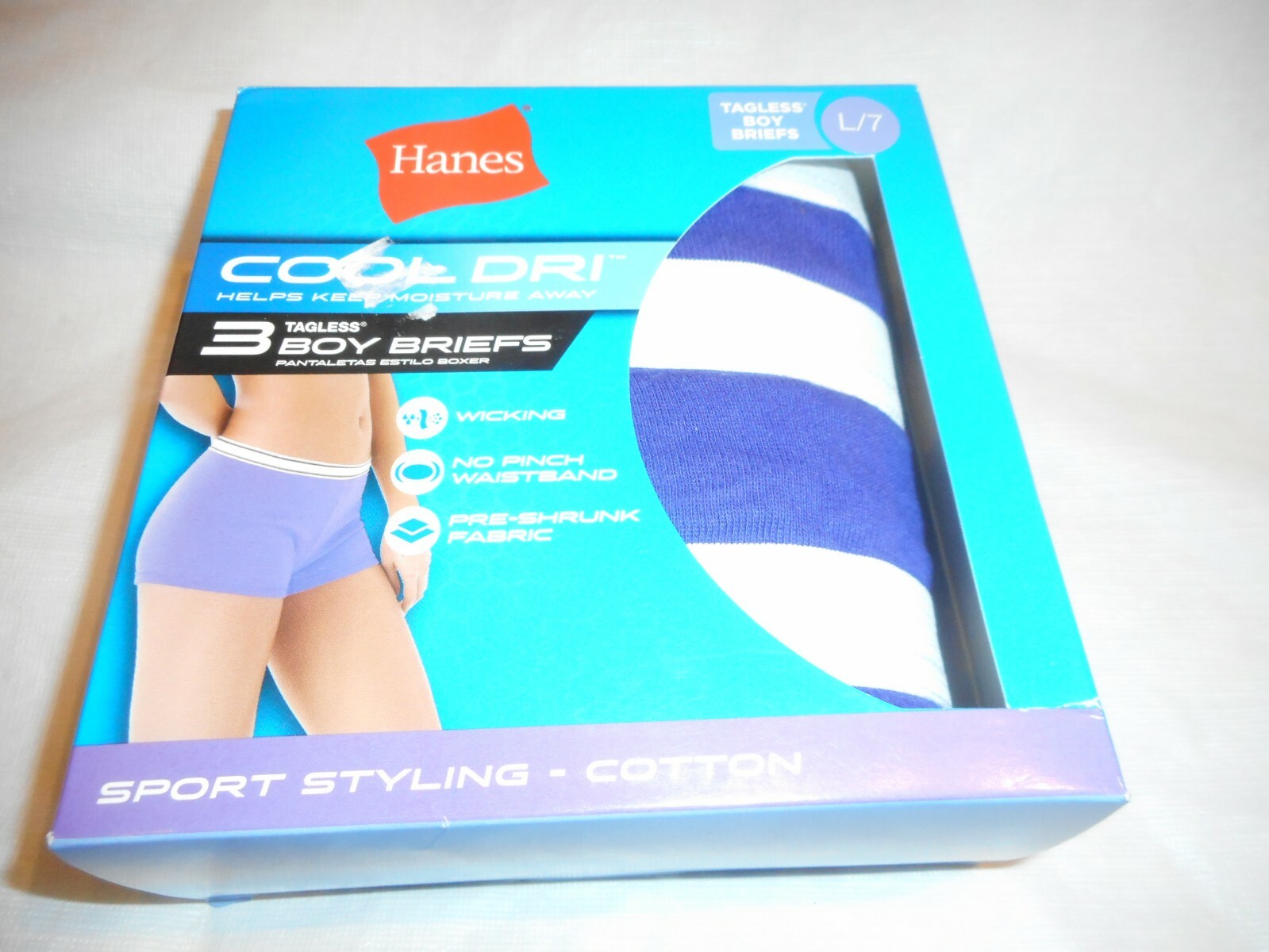 N/W/B Hanes Cool Dri 3 Boys Briefs Different Colors SIZES L/7,XL/8,& 2XL/9