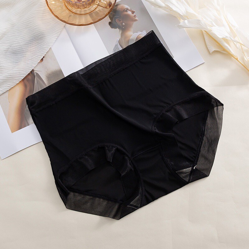 3 Pairs Women Facial Mask Underpants Non Marking Ice Silk Quick Drying Underpant