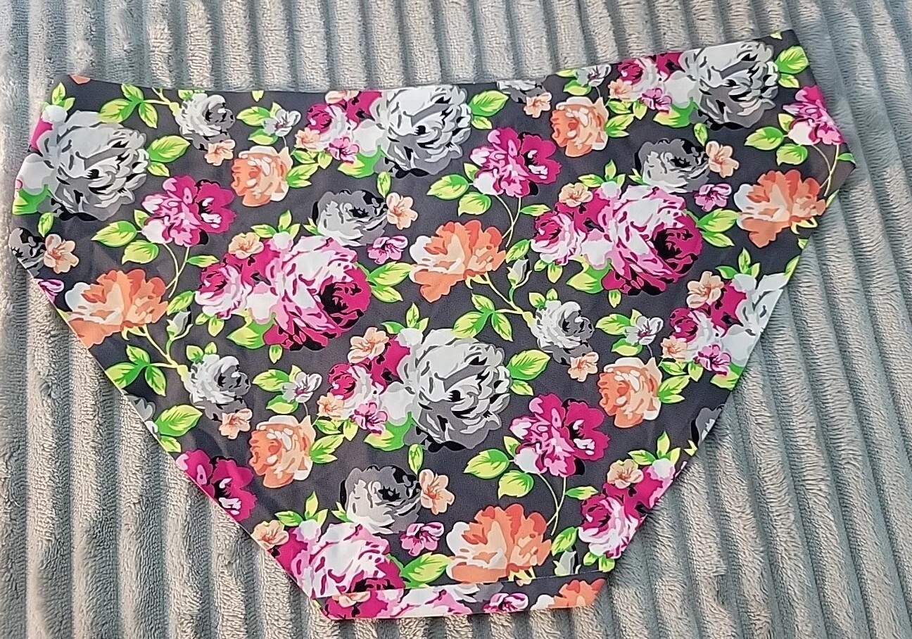 Mopas Floral XL Nylon Spandex Invisible No Show Laser Cut Panty Brief Underwear
