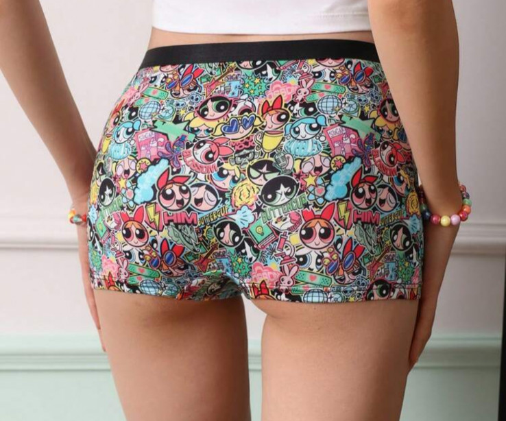 THE POWERPUFF GIRLS X SHEIN Women’s Cartoon Print Boyshort Shortie Panty XL
