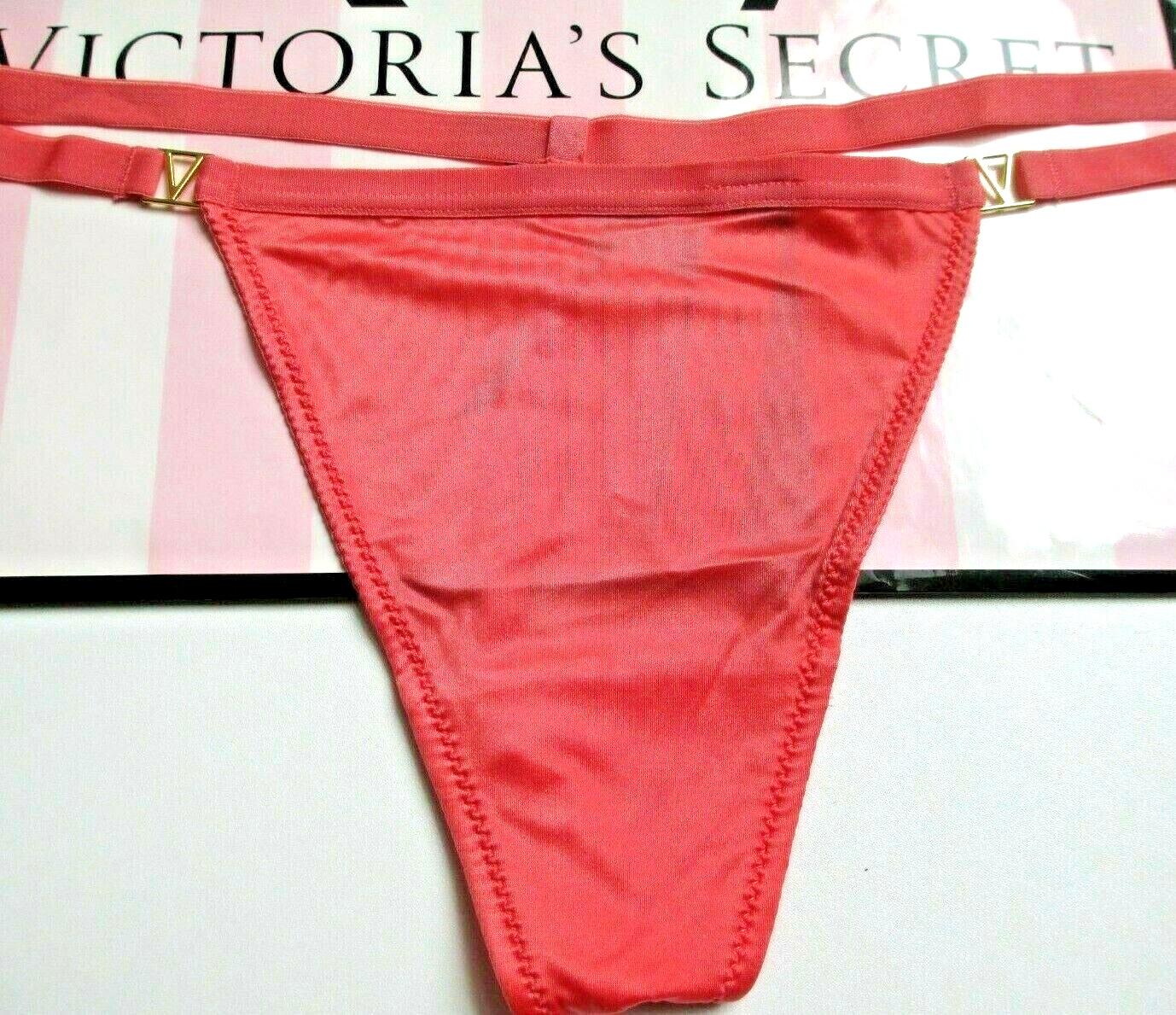 VICTORIA’S SECRET VERY SEXY V-String Thong Panty M L Orange NWT Smooth VS Soft