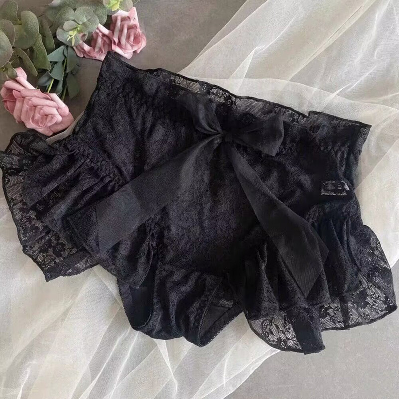 Sweet Womens Lolita Lace Panties Brief Sheer Ruffles Princess Oversize Underpant