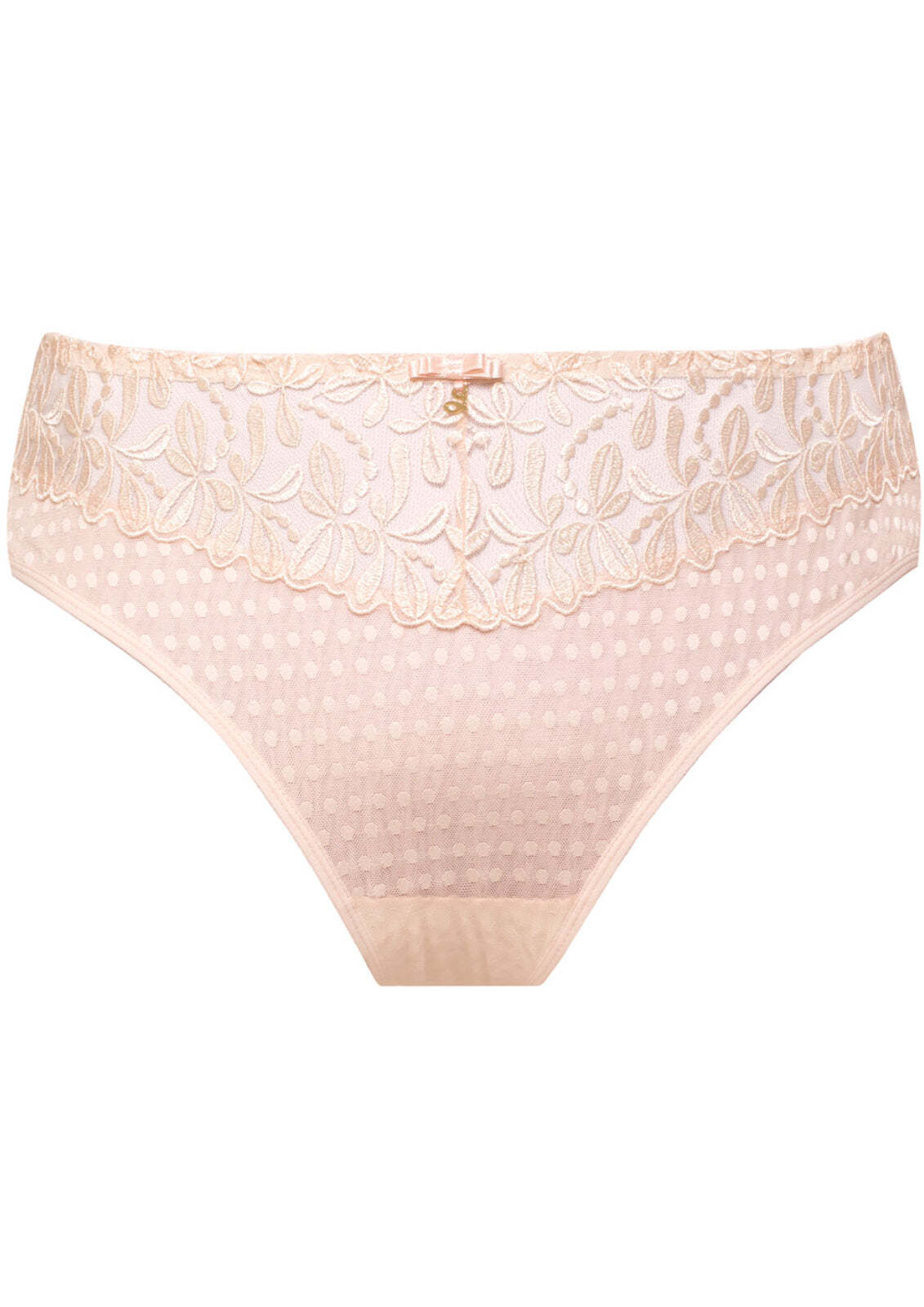 Samanta Donna Sheer Mesh Tulle Embroidered Brief Panty New Pink Lingerie B400