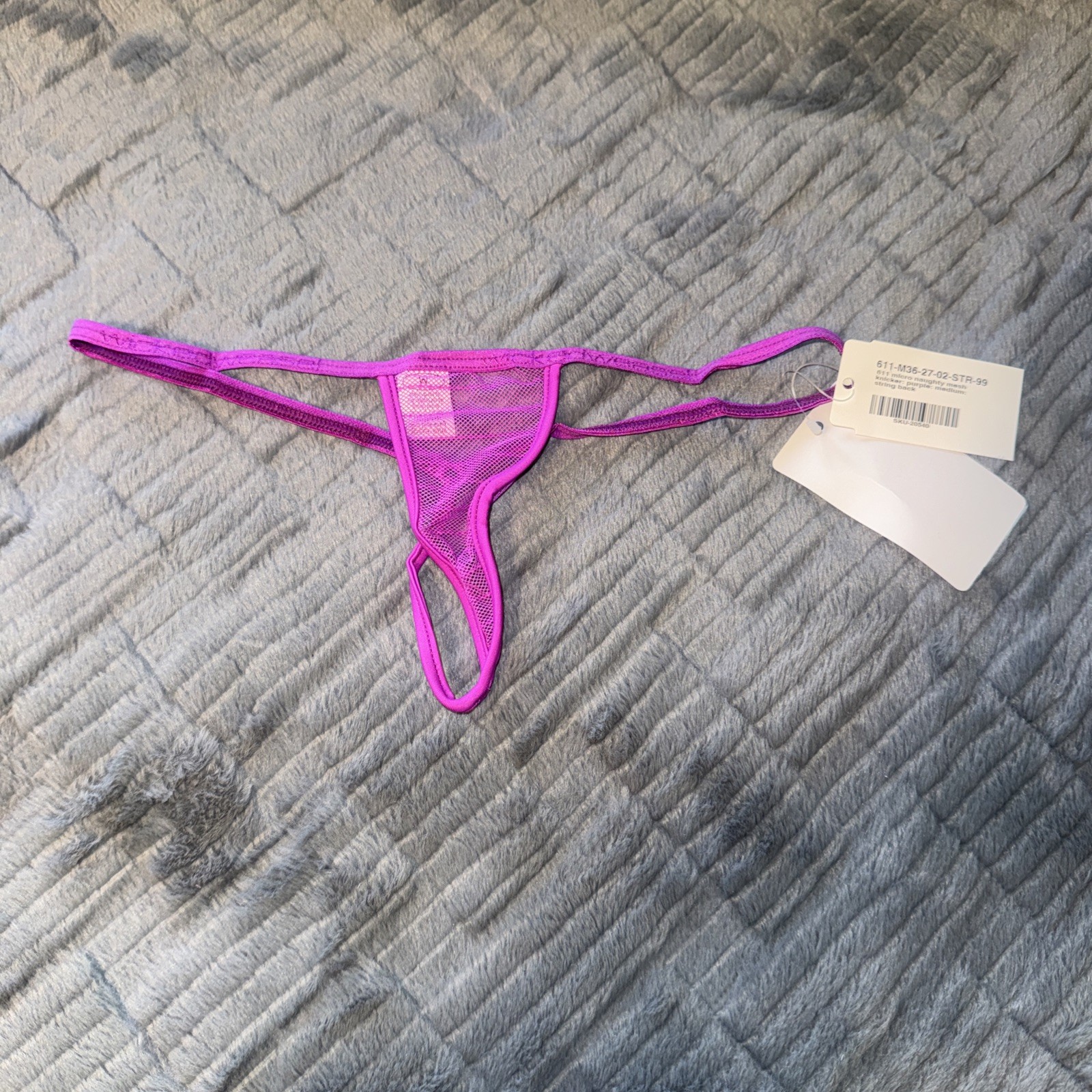 Wicked Weasel 611 Micro Naughty Mesh Knicker Purple Medium String Back