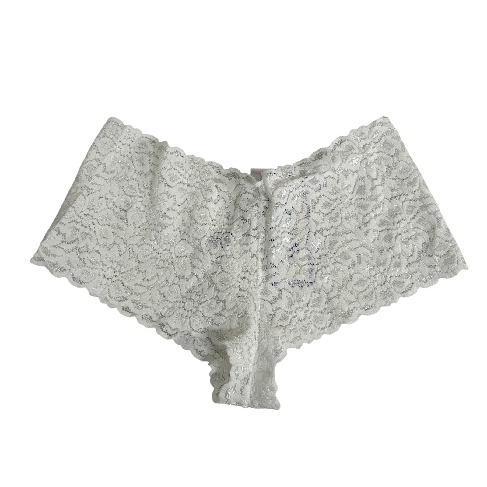 Zuliana VTG Y2K White Floral Lace Boy Short Panties NWT Size L Made Brazil NWT