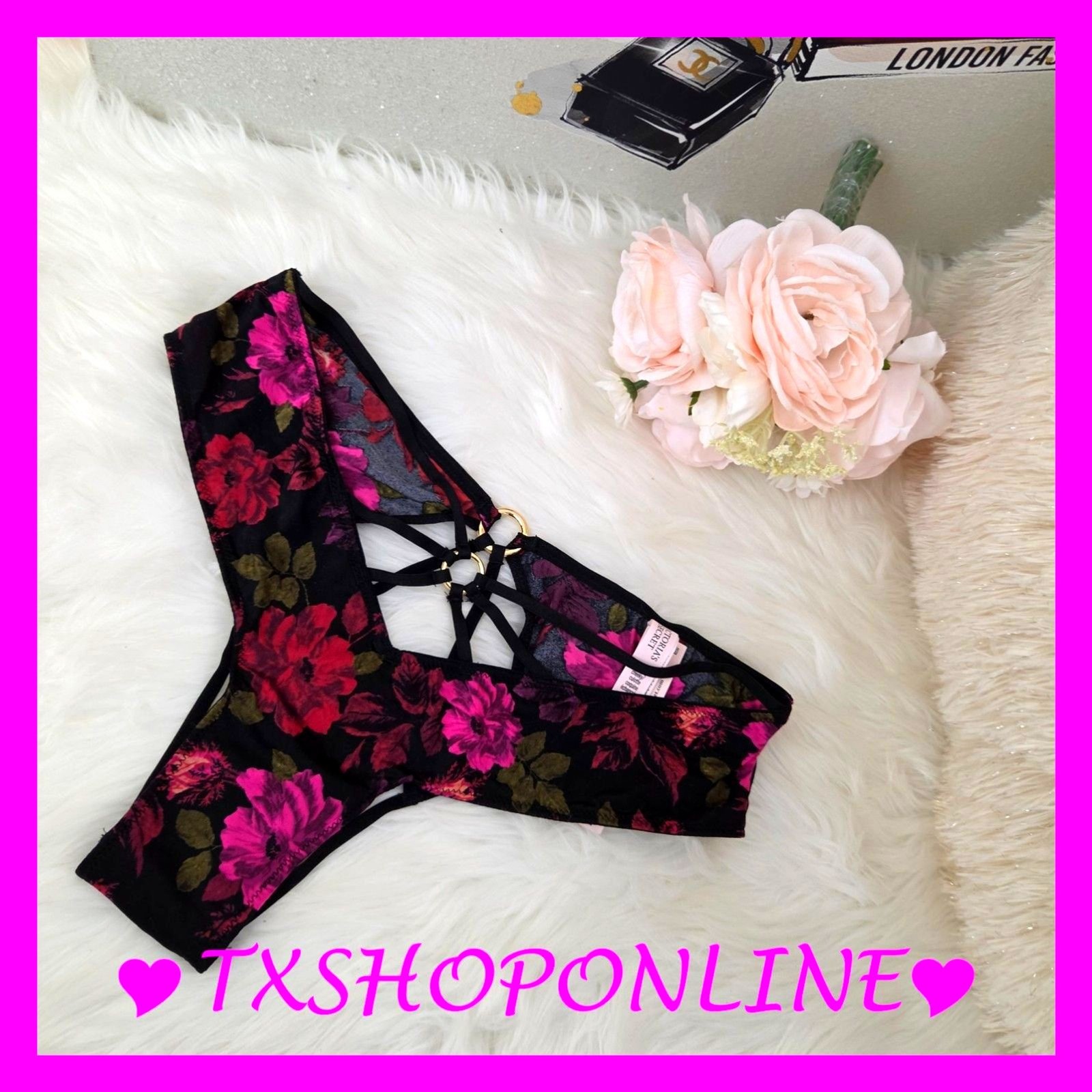 💗👙Victoria’s Secret Very Sexy Strappy Ring Hardware Open-Back Cheeky Panty👙💗