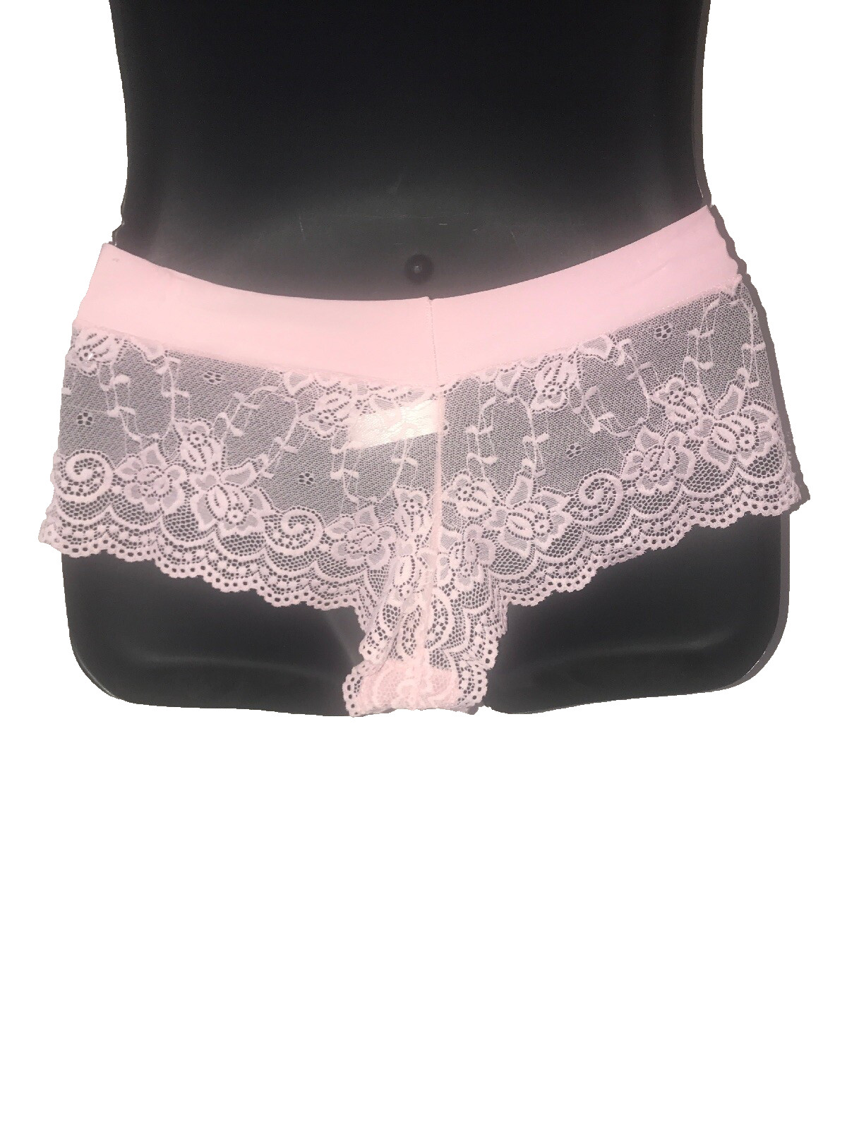 NWT Hush Intimates Boyshort Panty Large Pink Lace Sissy Whimsical Fairy Coquette