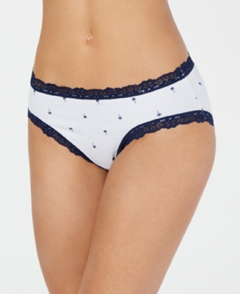 Jenni Women’s Cotton Lace-Trim Hipster Panty Underwear, Assorted Colors