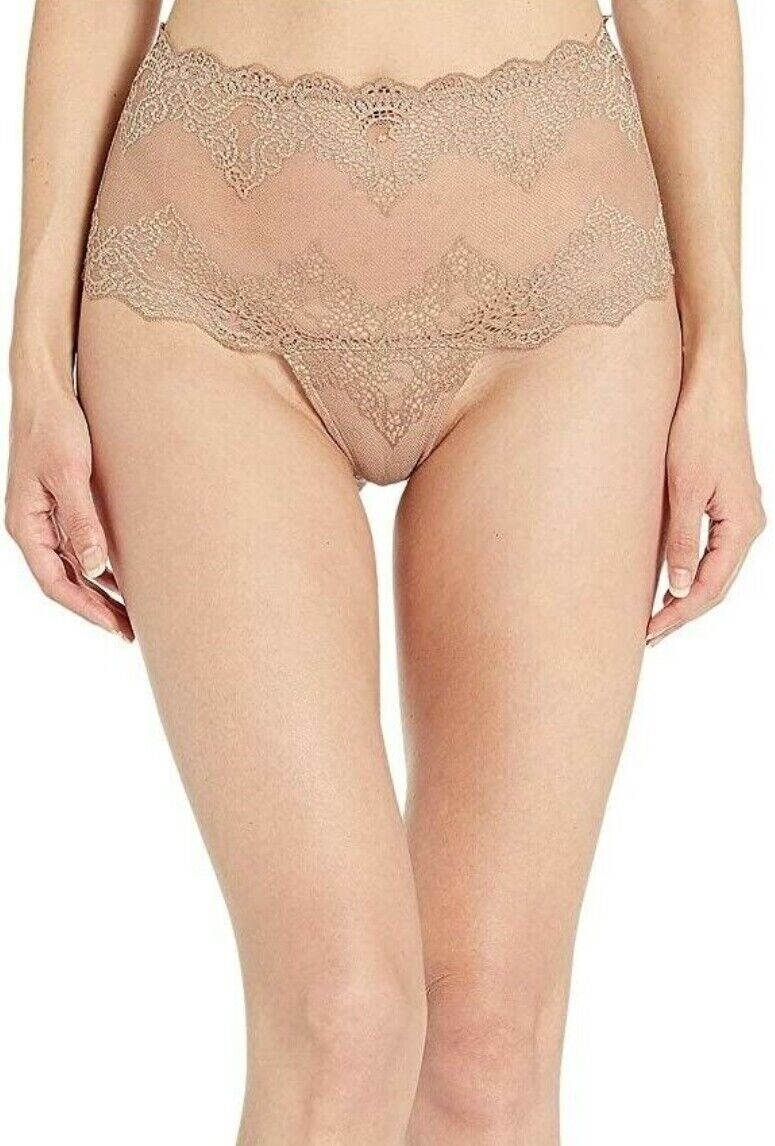 Only Hearts L70324 Womens Brown High-Waist Thong Underwear Biscuit Size Small