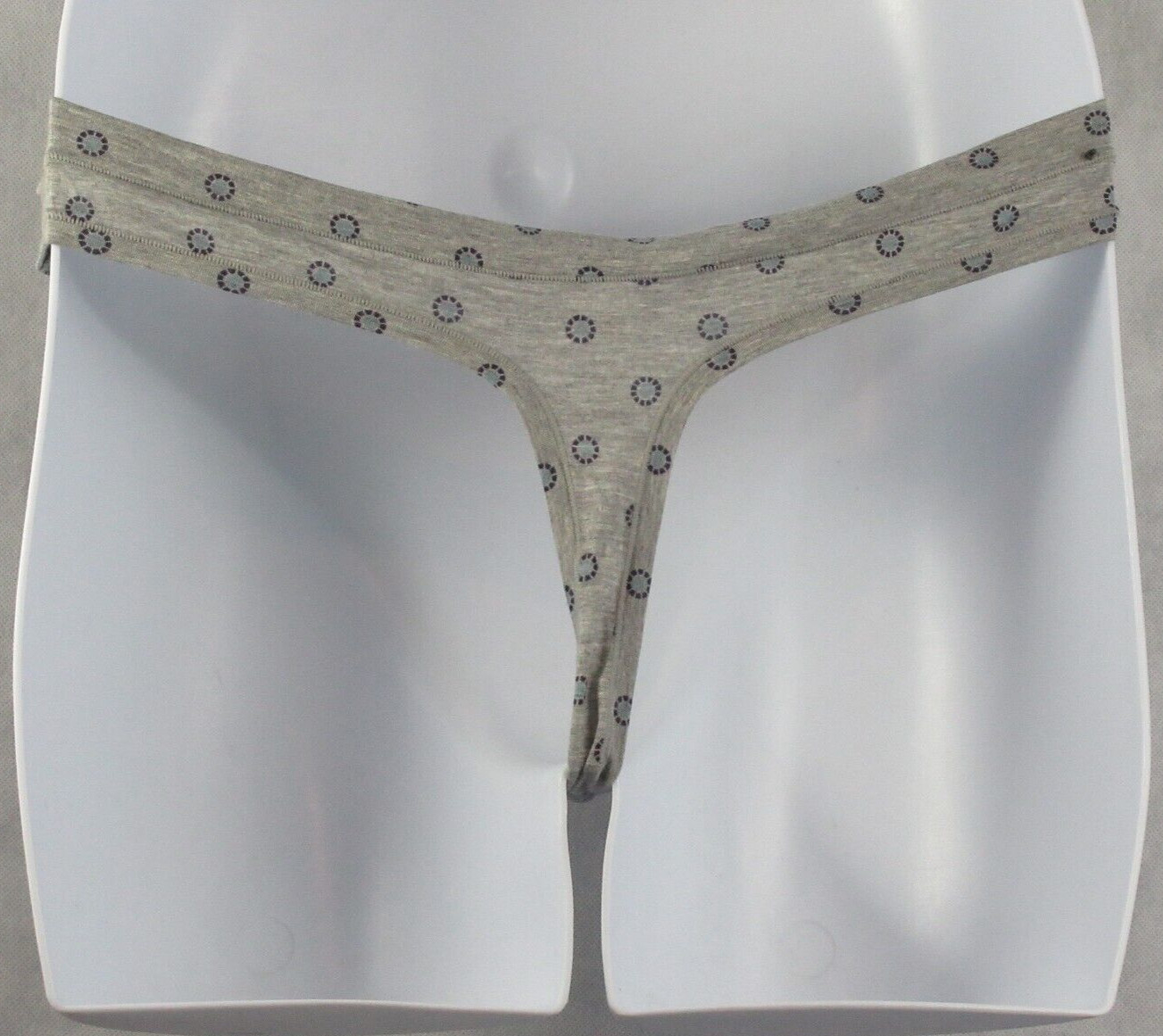 Alfani Women’s Ultra Soft Rayon Thong Panty Underwear, Gray Geometric, XL