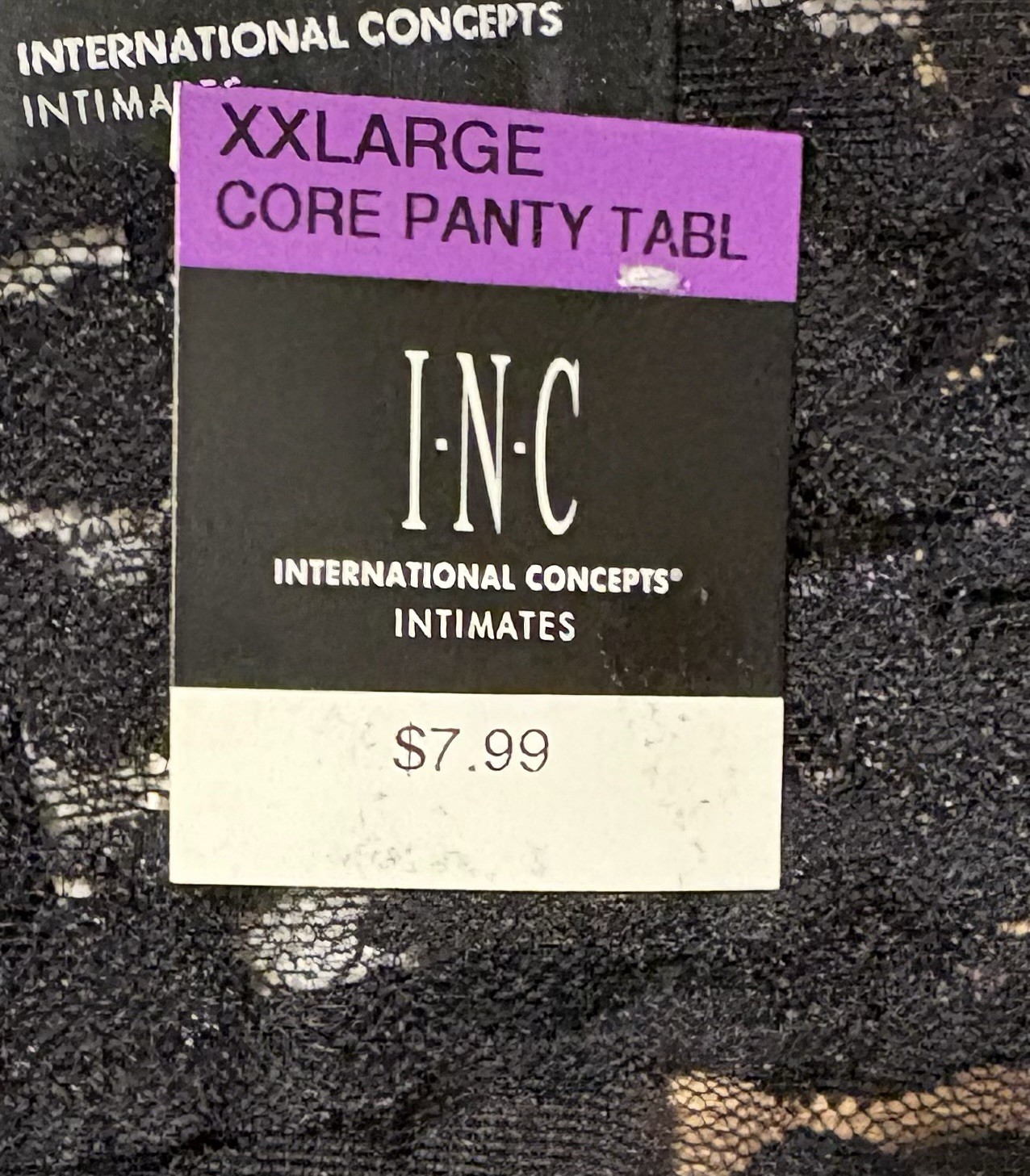INC international concepts Plus Lace Thongs 4 Pair, 2 White / 2 Black, Size XXL