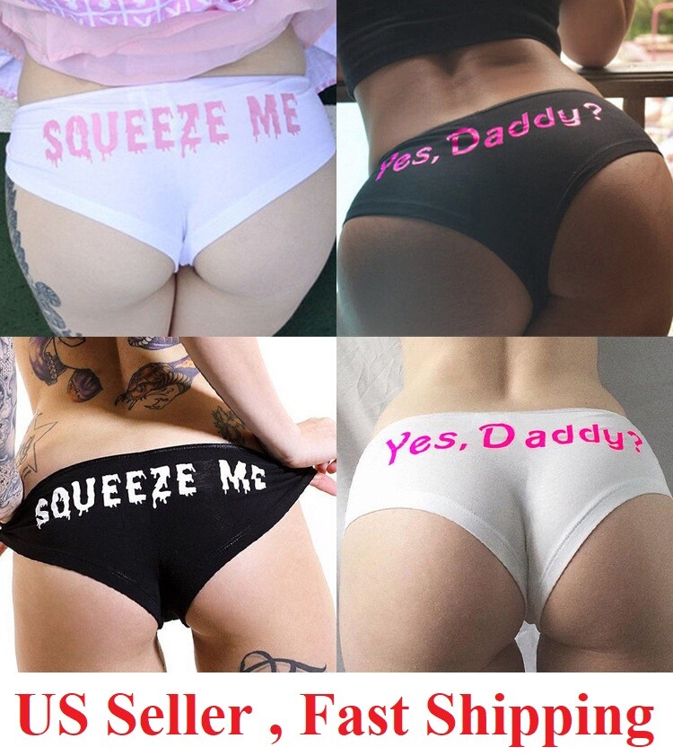 Yes, Daddy Squeeze Me SEXY Cute Funny BD Low Mid short Panties Underwear
