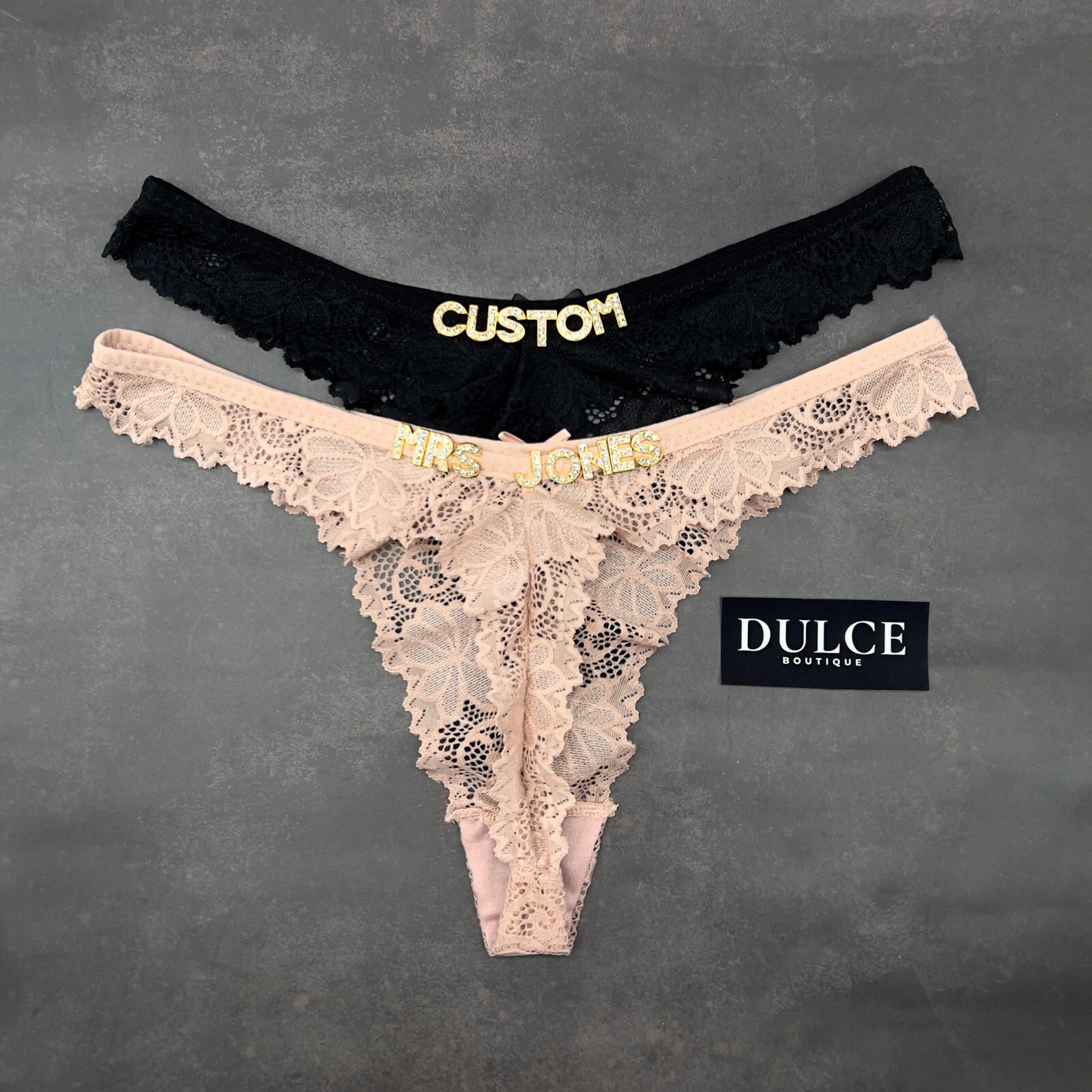 Custom Name Thong Sexy Panties With Crystal Letter Lingerie Custom Underwear
