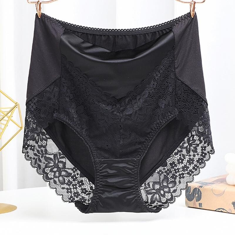 Ladies Lace Underpants Satin Brief High Waist Panties Oversized Seamless Comfy