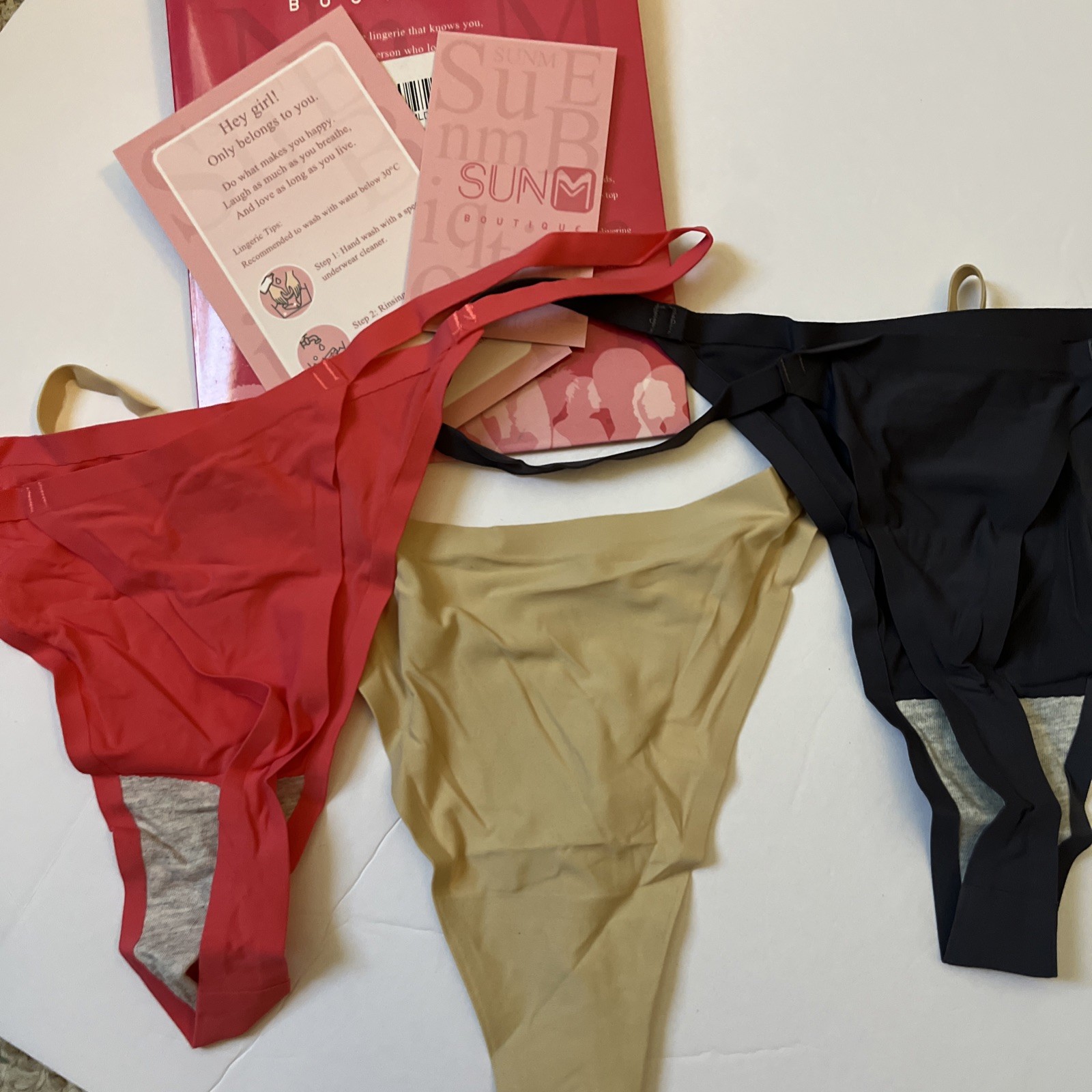 3Pcs Sunm Boutique Lace Thongs for Women Thong Underwear Lace Panties Large