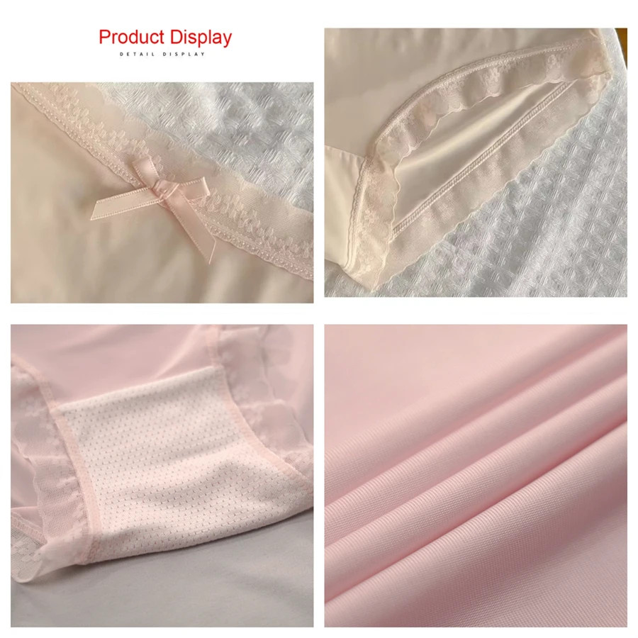 Mid Rise Lace Panties Women’s Seamless Ultra Thin Soft Stretch Underwear 3 Pcs