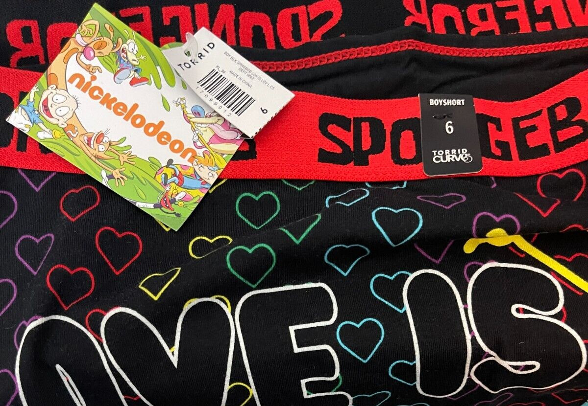 Nickelodeon +6 Black SpongeBob Love is Love Pride Graphic Cotton BoyShorts
