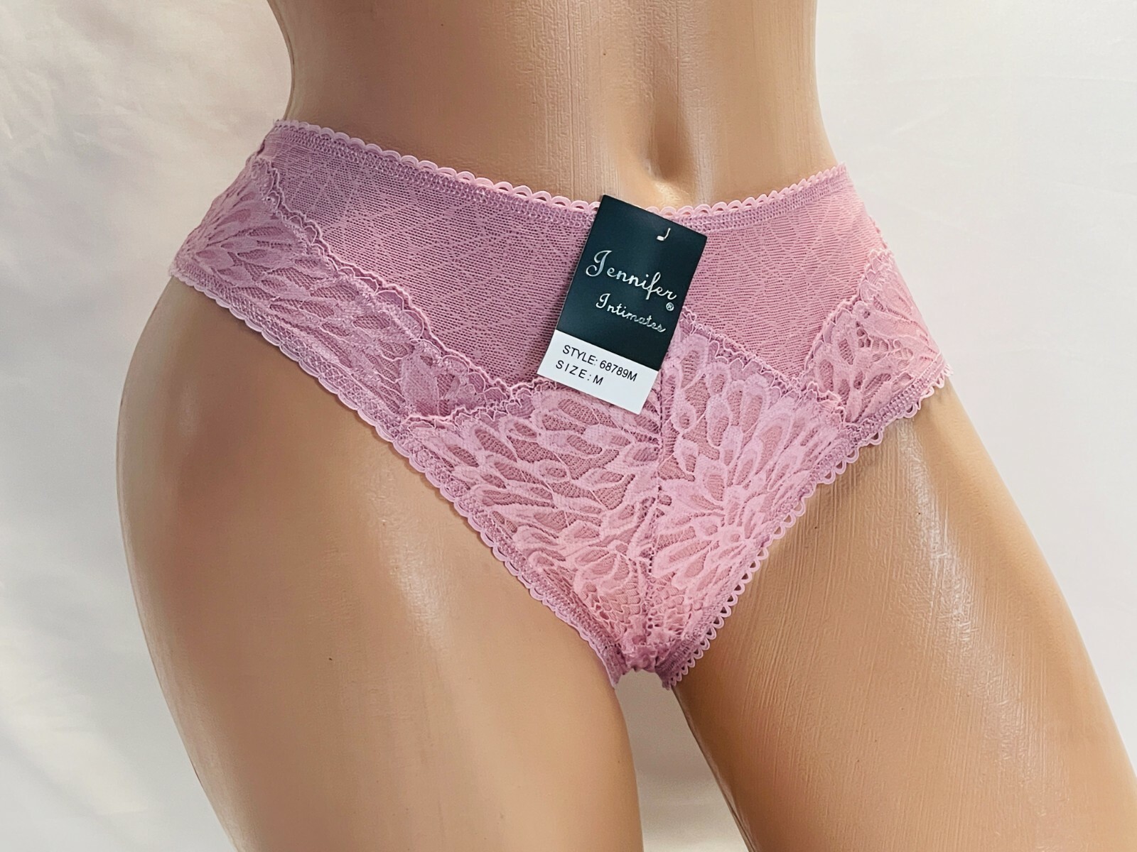 6-12 Bikini Hispter Boykini Lace Straps Panties Undies CHEEKY HI-CUT 68789 S-XL
