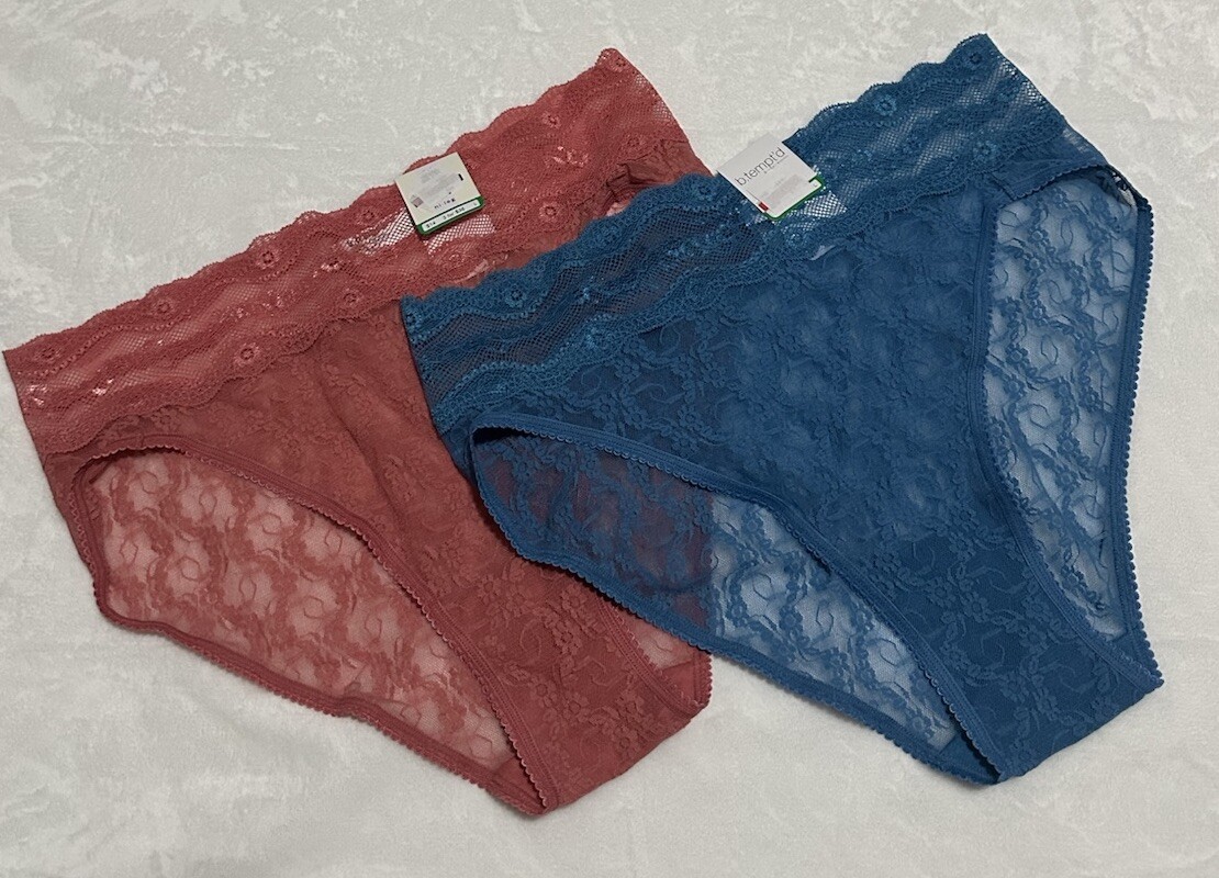 Lot of 2 – B.TEMPT’D Hi-Leg Briefs – Lace – Women’s Size Large / 7 – BRAND NEW!
