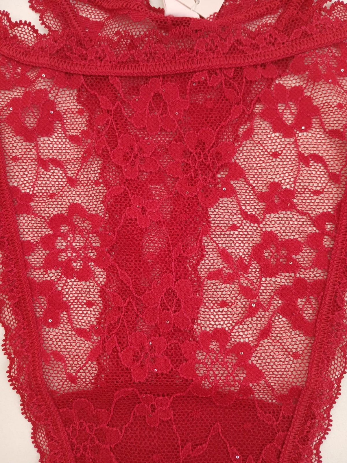 Victoria’s Secret Sequin Posey Lace String Thong Panty Lipstick Women’s Size XL
