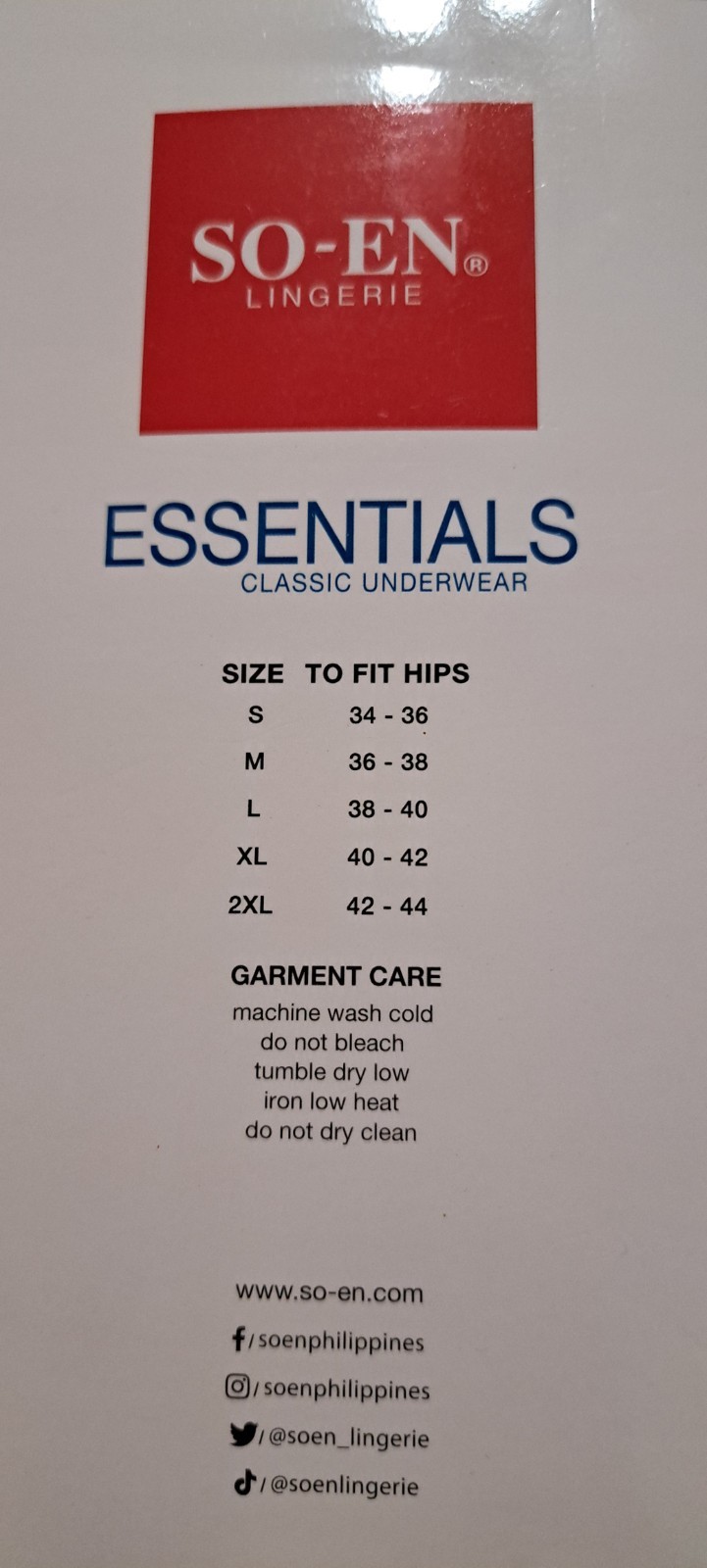 SO-EN Essentials Classic Underwear Bikini, XL, 6 Pieces 40-42 Inches