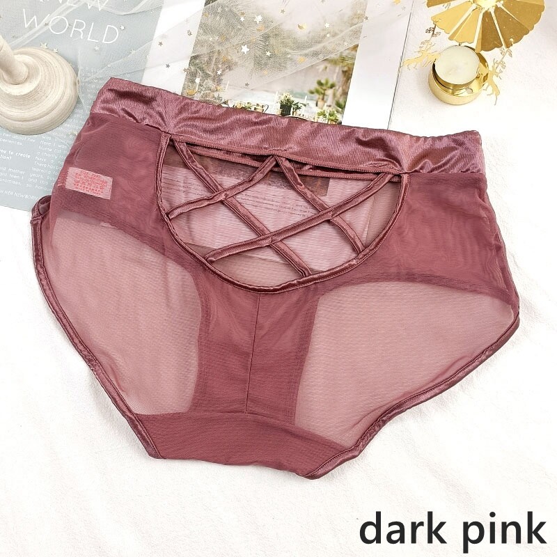 Brief Net Satin Pants With Clear Inserts Medium Waist Oversized