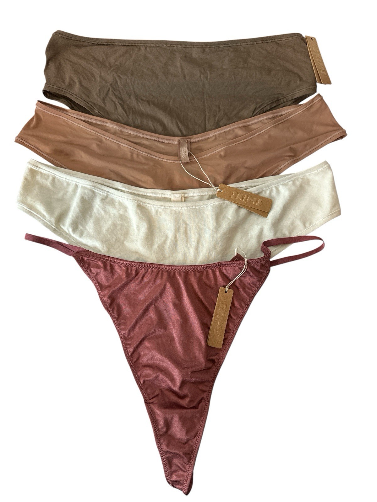 Skims Bundle LOT of 4 Thongs Panties Assorted Colors & Type All Size 4X New