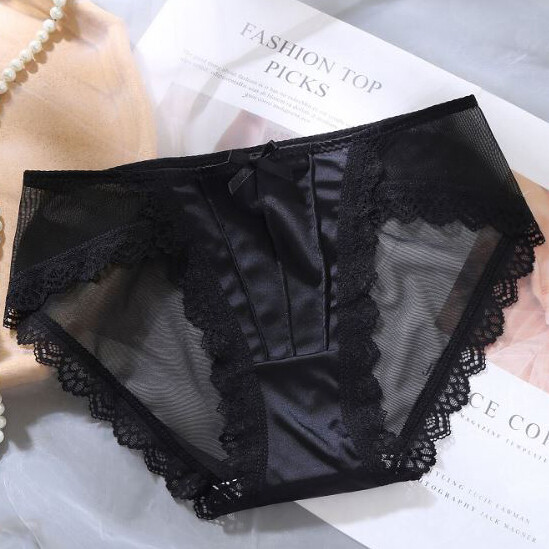 5 Pack Lot Sexy Ladies Womens Satin Panties Intimates Sheer Full Brief Underwear