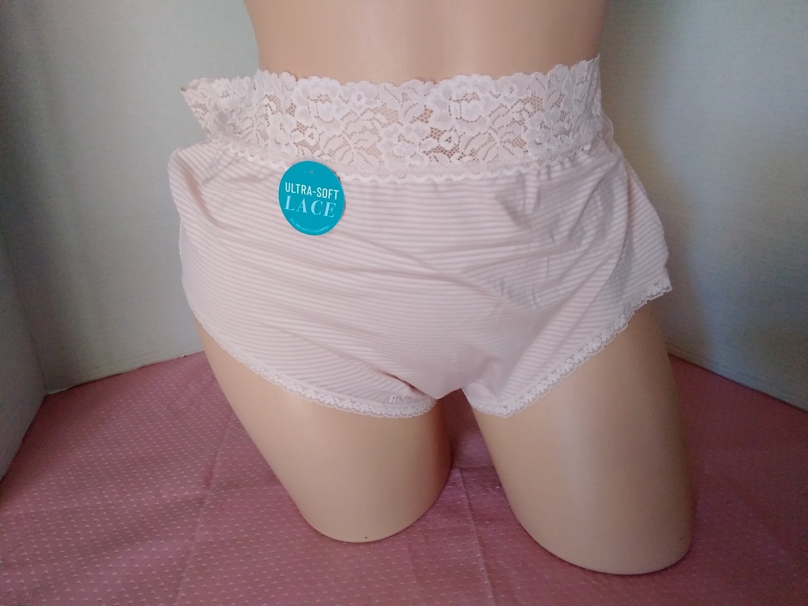 Panties Vanity Fair SZ 11 4XL 100% Soft Nylon Silky Striped Sissy Grannie