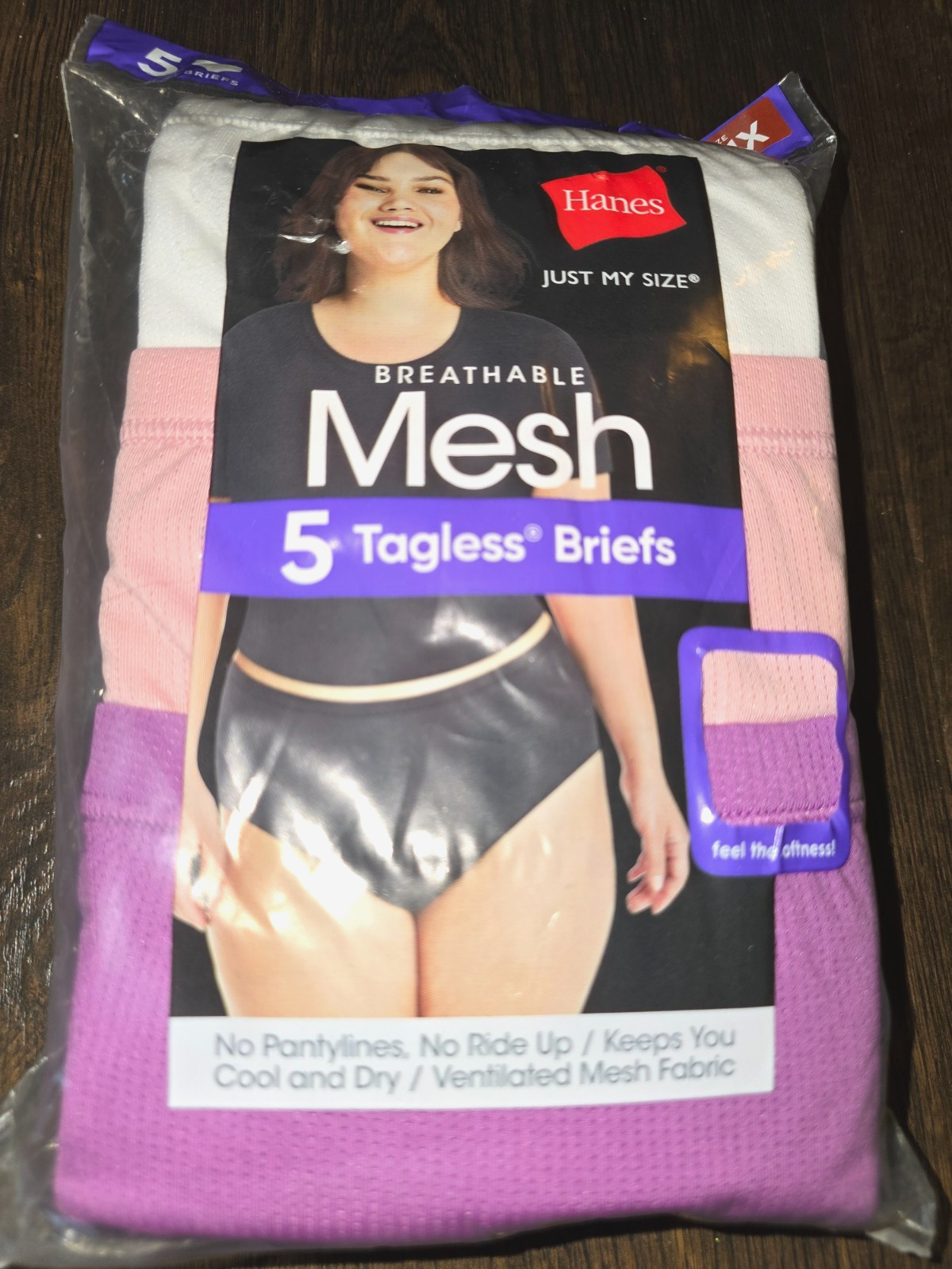 Hanes Just My Size Womens Breathable Mesh Brief Underwear 5 pk Sz 1X 2X 3X 4X 6X