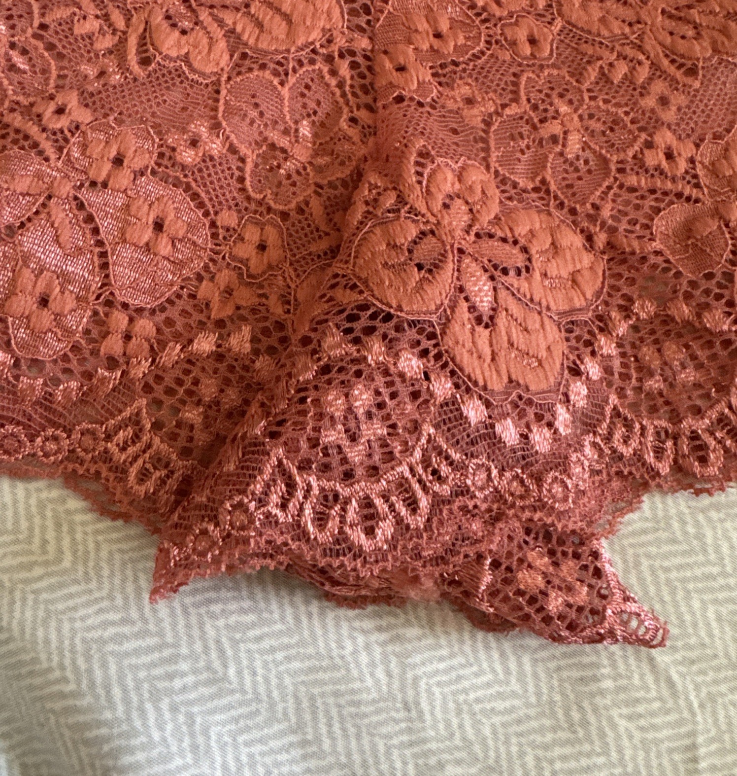 New Vision Intimates Sexy Rose Lace Boyshort Panties Size XL Elastic Top Nylon