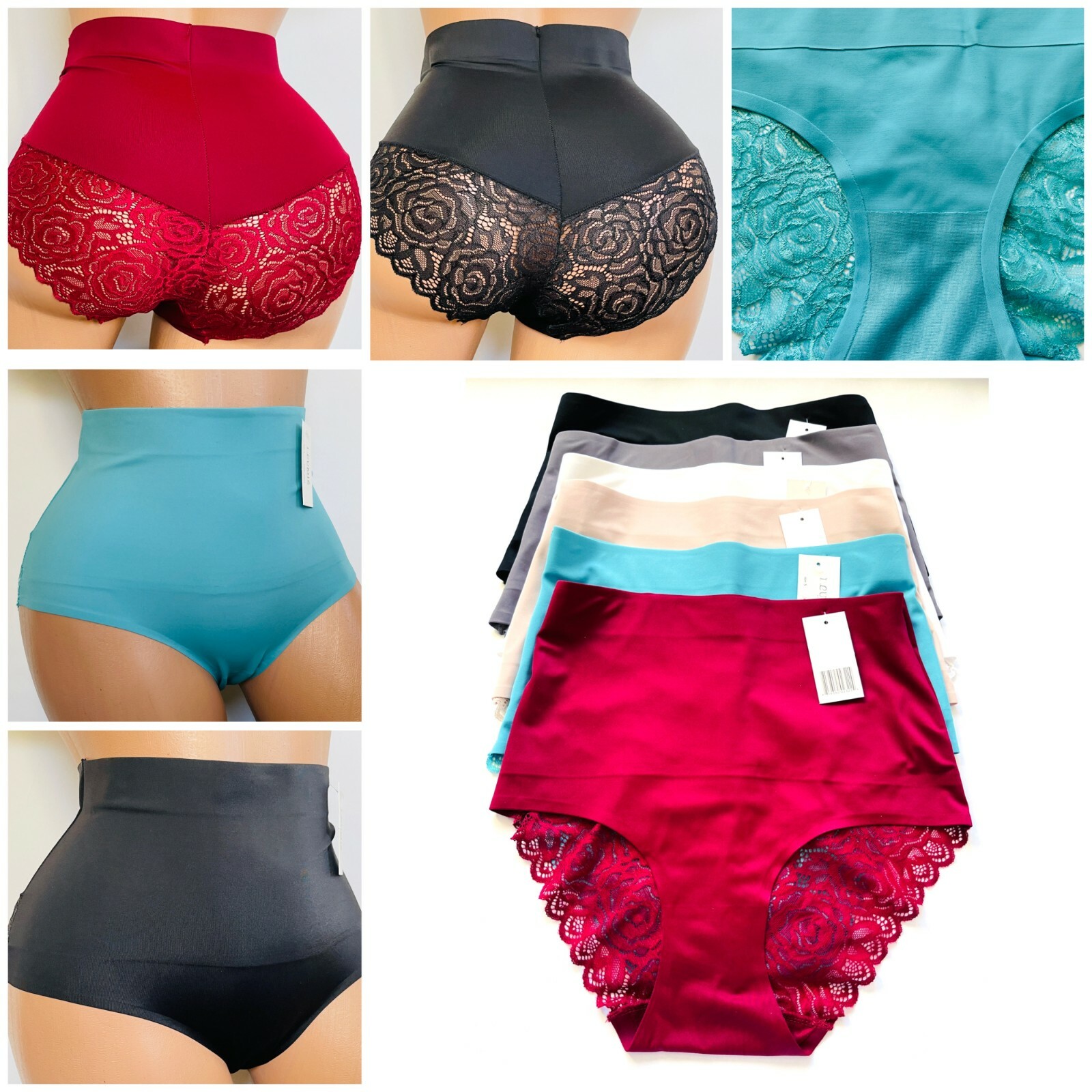 6 Pack Shapers Women’s High Waisted Shapewear Underwear Tummy Control Panties M