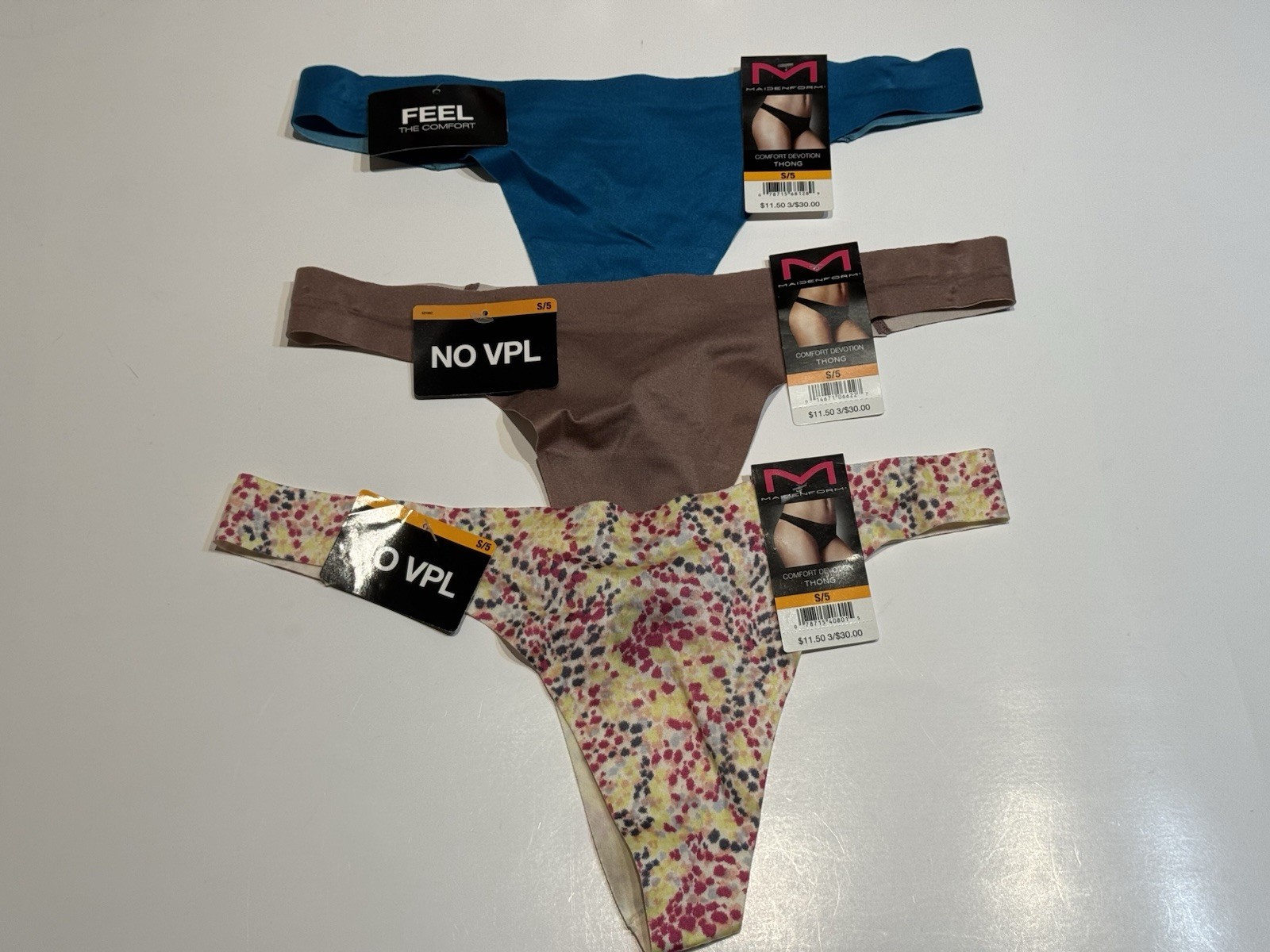 Maidenform 40149 Comfort Devotion Women’s Thong S 5 3 Pairs Multicolor