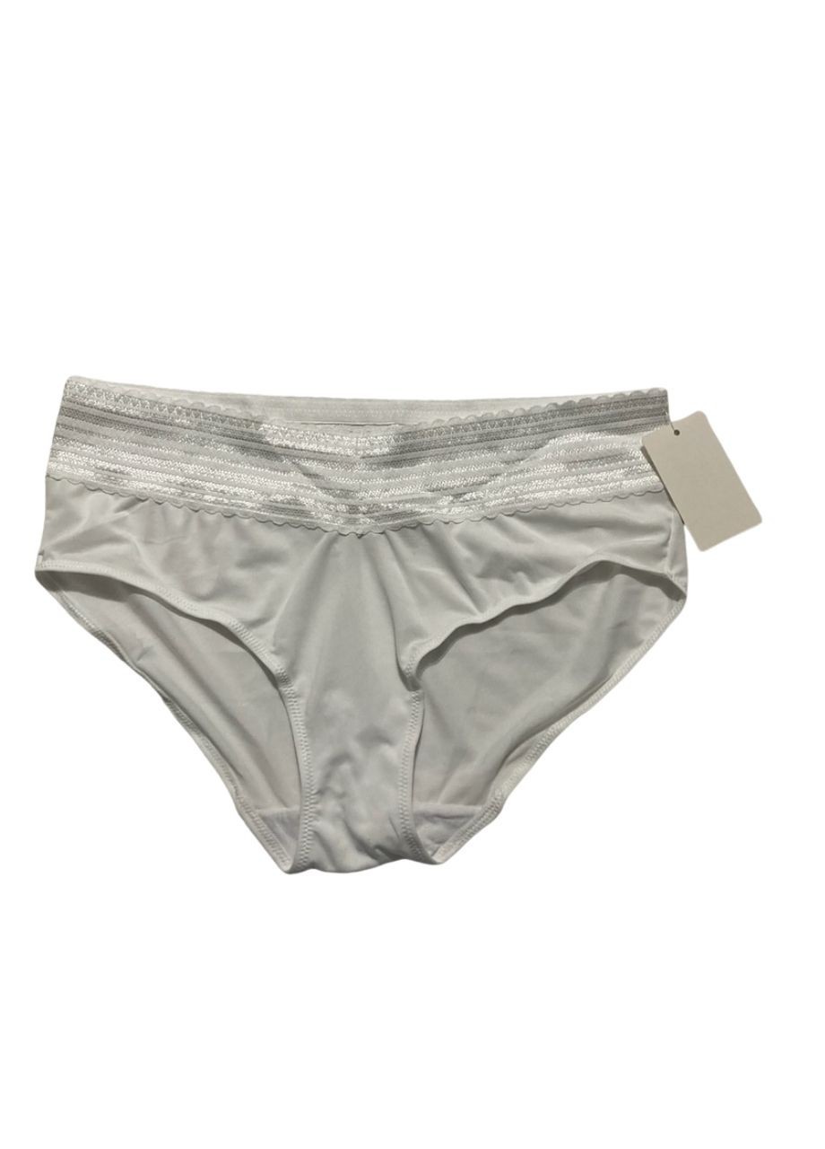 WARNER’S Dig-free Comfort Waist With Lace Microfiber Hipster WHITE L