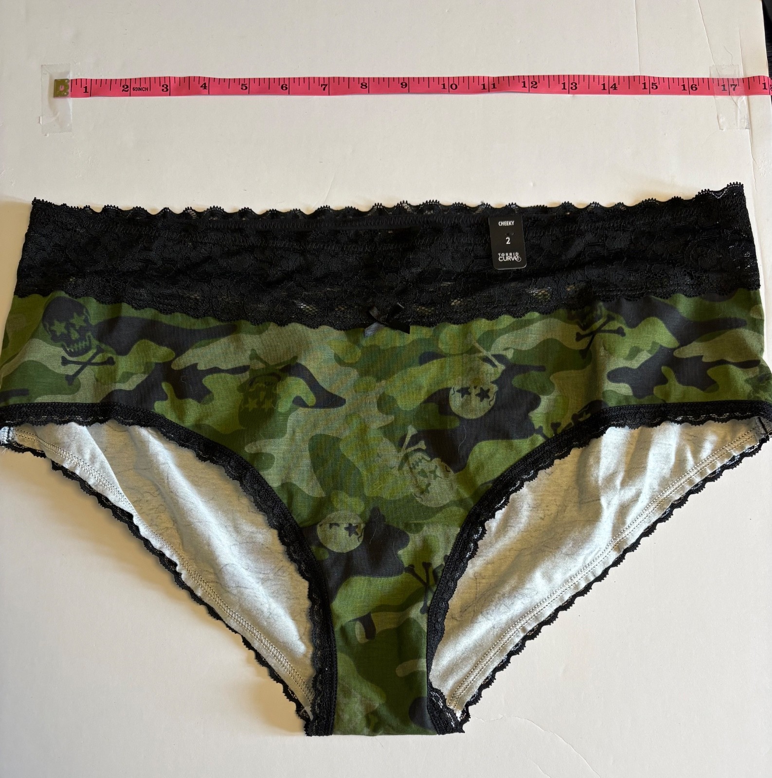 Torrid Curve Cheeky Camo Skull Lace Panties NWT Size 2 (2X)
