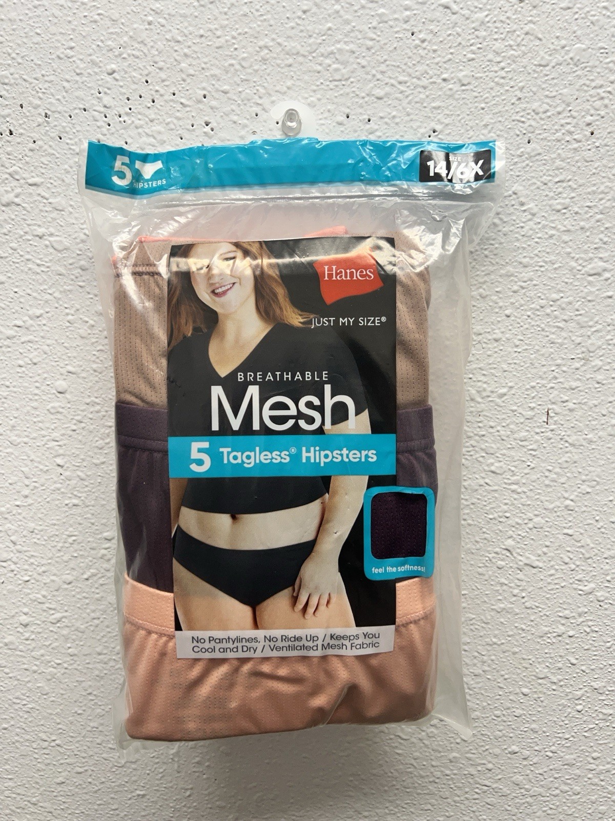 5-Pack HANES Just My Size Women’s 13/5X Hipsters Mesh Tagless Underwear JMS