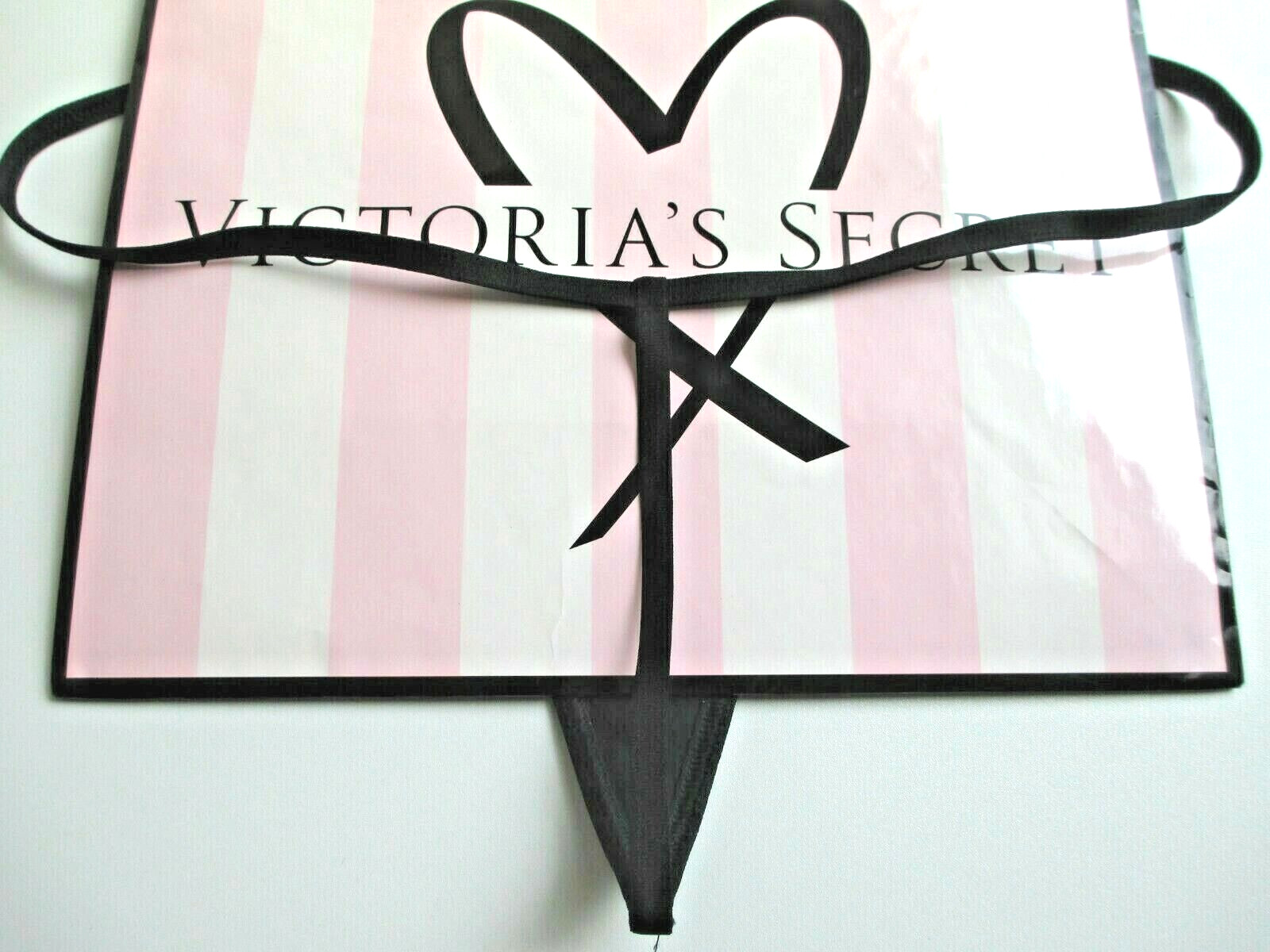 VICTORIA’S SECRET V-String Thong Panty S M Black NWT Sequin Shine VS