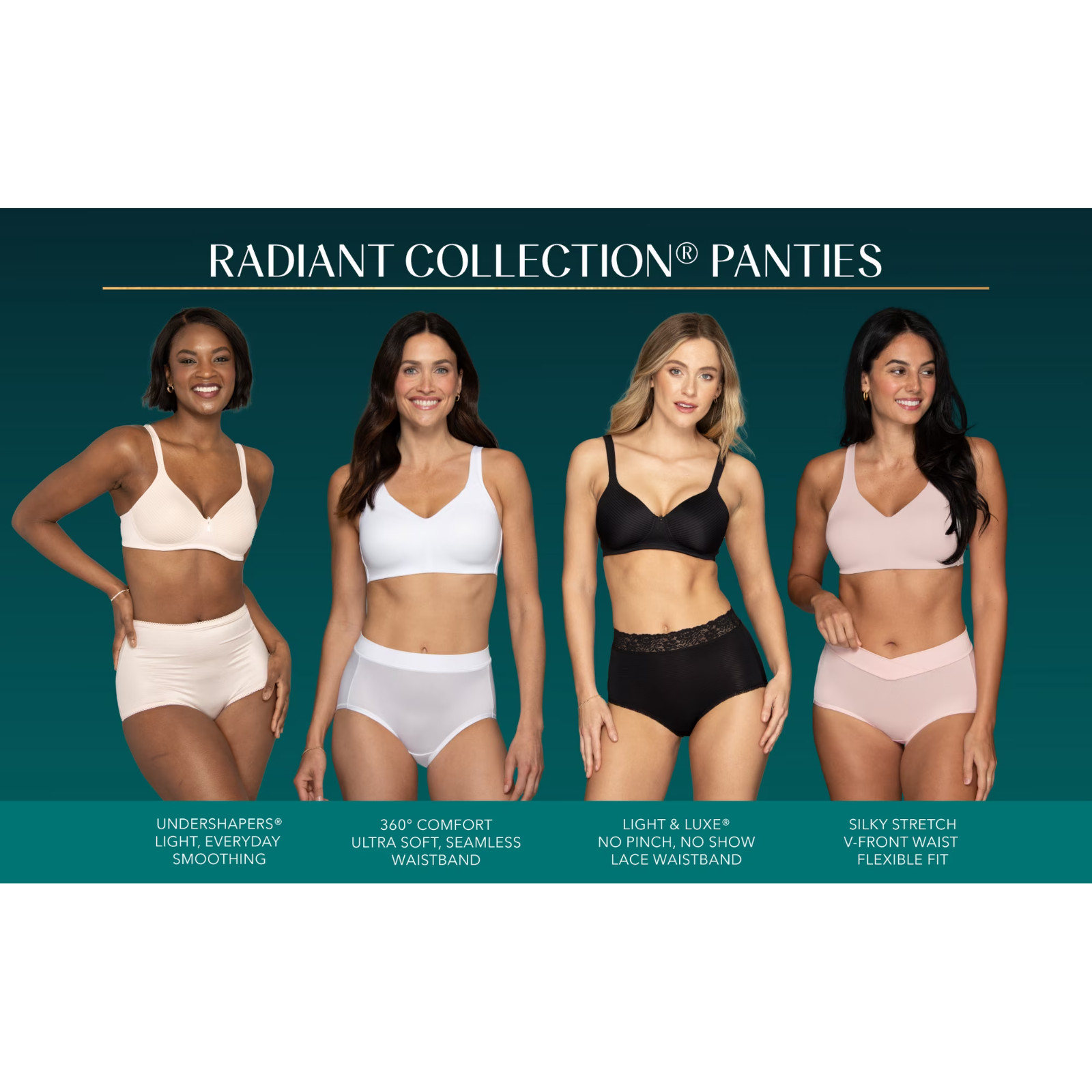 Vanity Fair Shapewear Brief Panties Radiant Womens High Waist Underwear Set 3