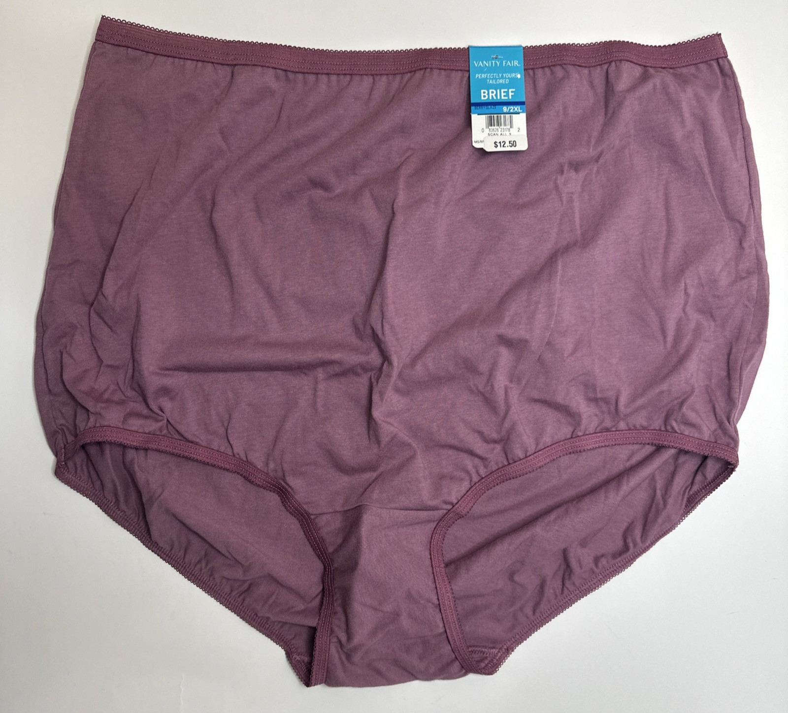 Vanity Fair Perfectly Yours Tailored Cotton Brief Panty Womens 9/2XL 15318 Berry