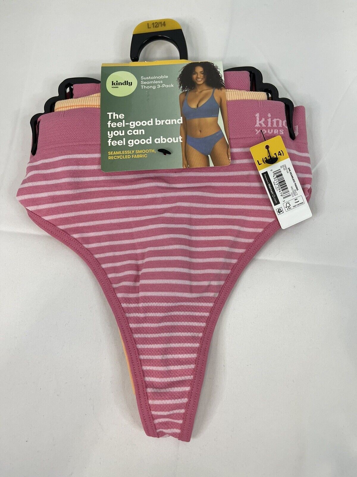 Kindly Yours Thongs 3 Pack Seamless Size L (12-14) Sustainable Seamless Thong