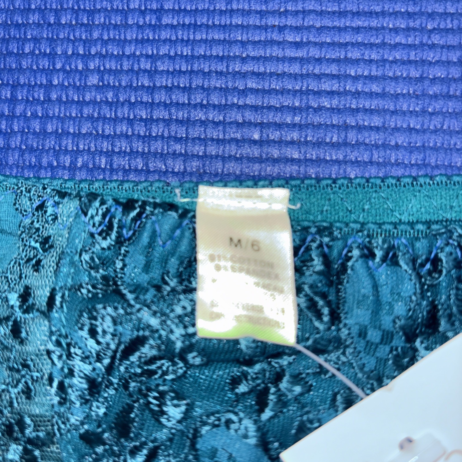 Vintage Rene Rofe Emerald Green Front Scallop Edge Lace Stretch Pantie Bikini M