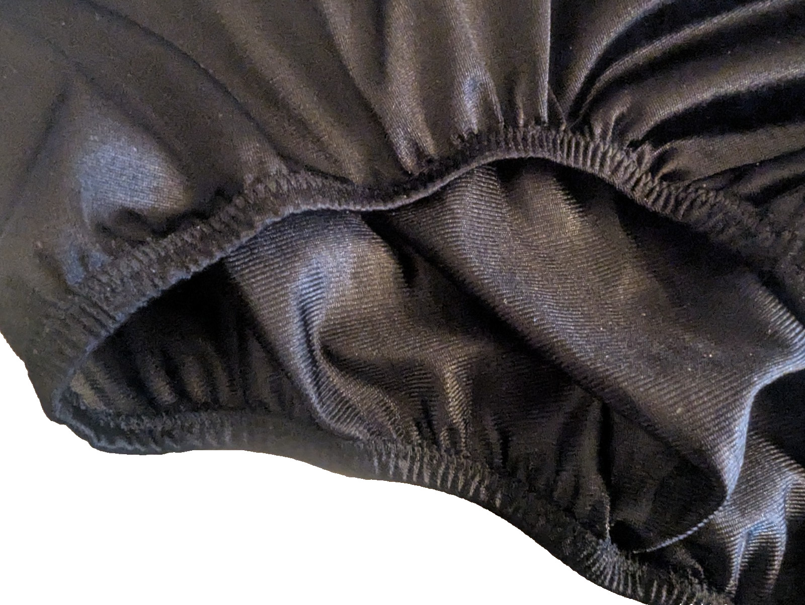 BLACK NYLON TRICOT 2 Layer Wider Crotch PANTY Encased Elastic 11″ * 40″-50″ 2X